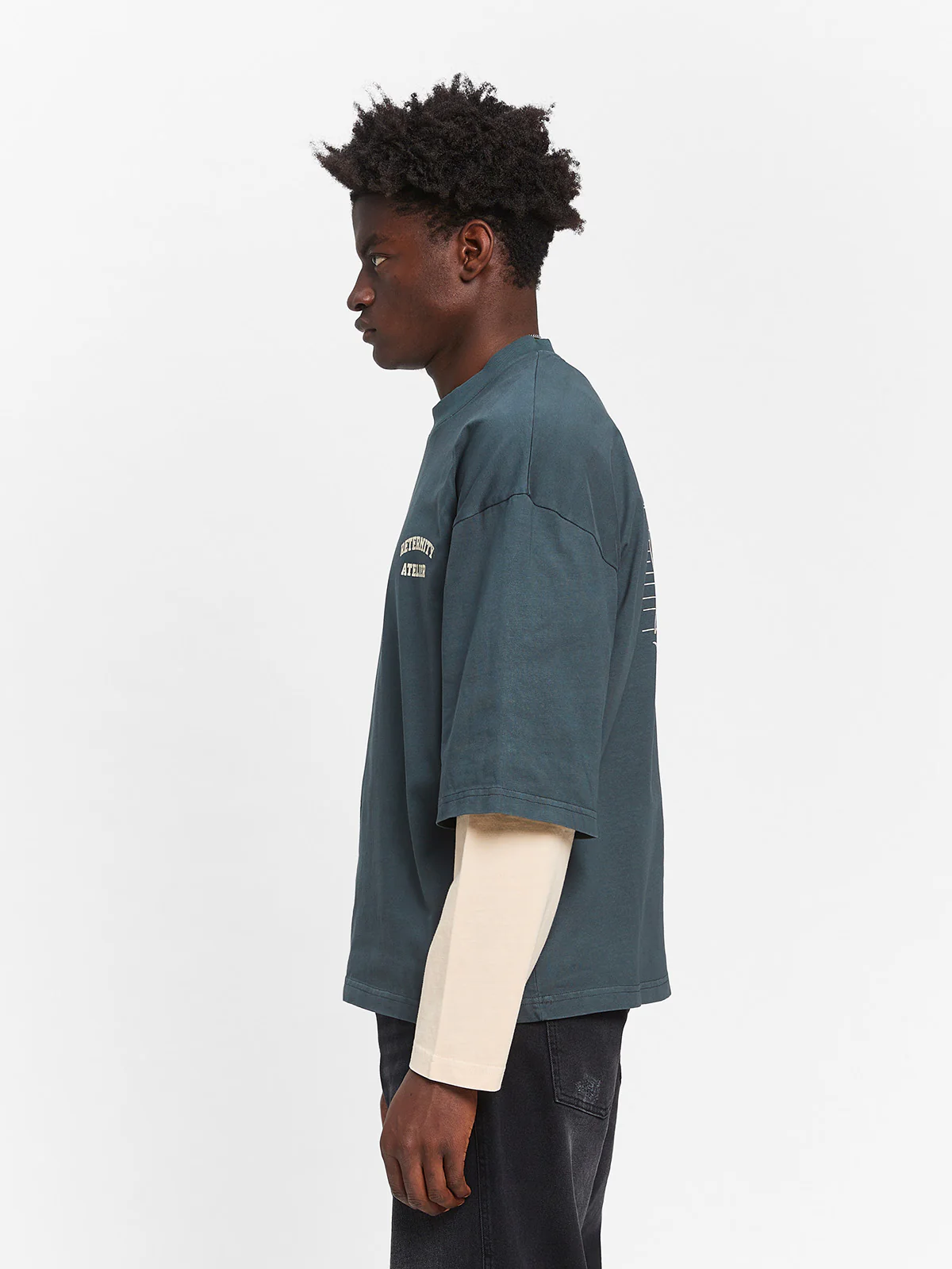 LAYERED LONGSLEEVE - WASHED GREY/CREAM - Image 5