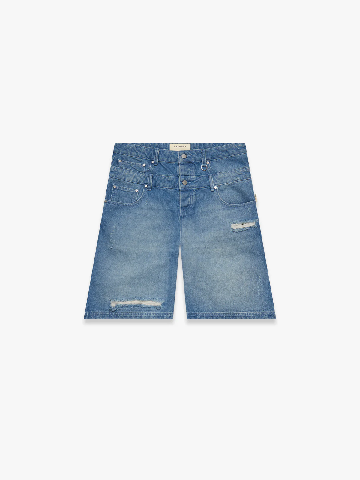 LAYERED SHORTS - WASHED BLUE
