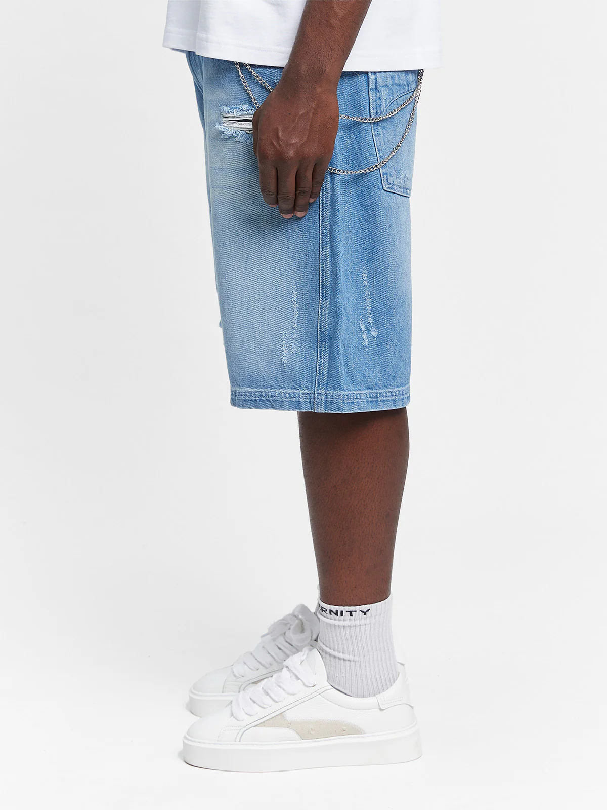 LAYERED SHORTS - WASHED BLUE - Image 4