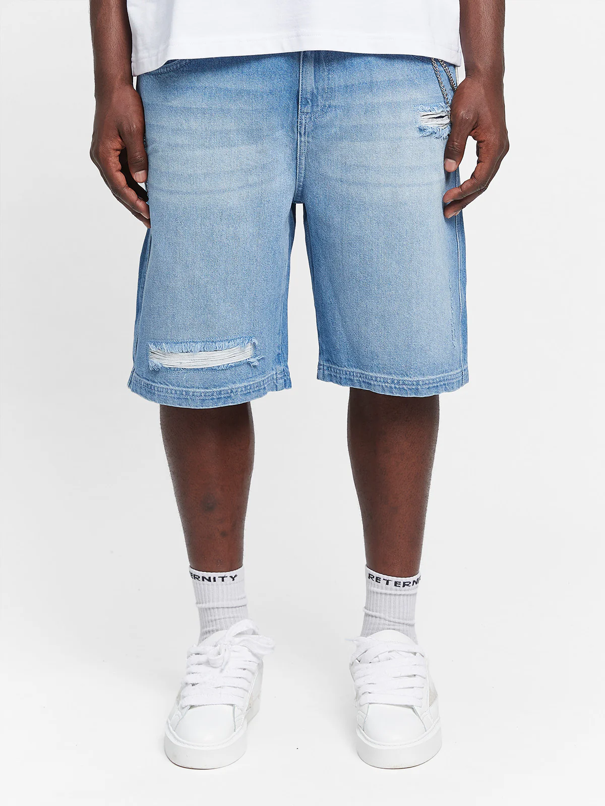 LAYERED SHORTS - WASHED BLUE - Image 5