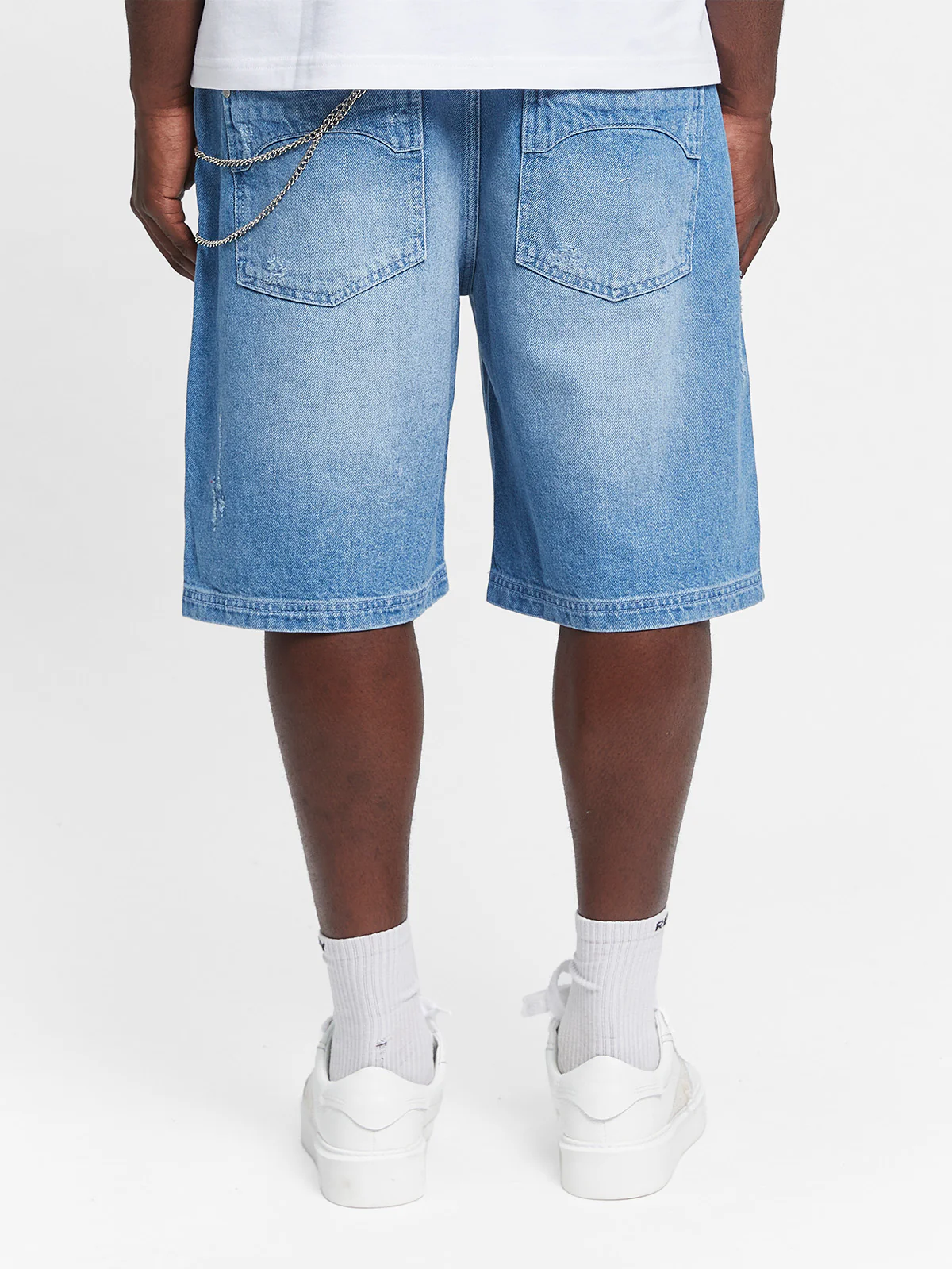 LAYERED SHORTS - WASHED BLUE - Image 6