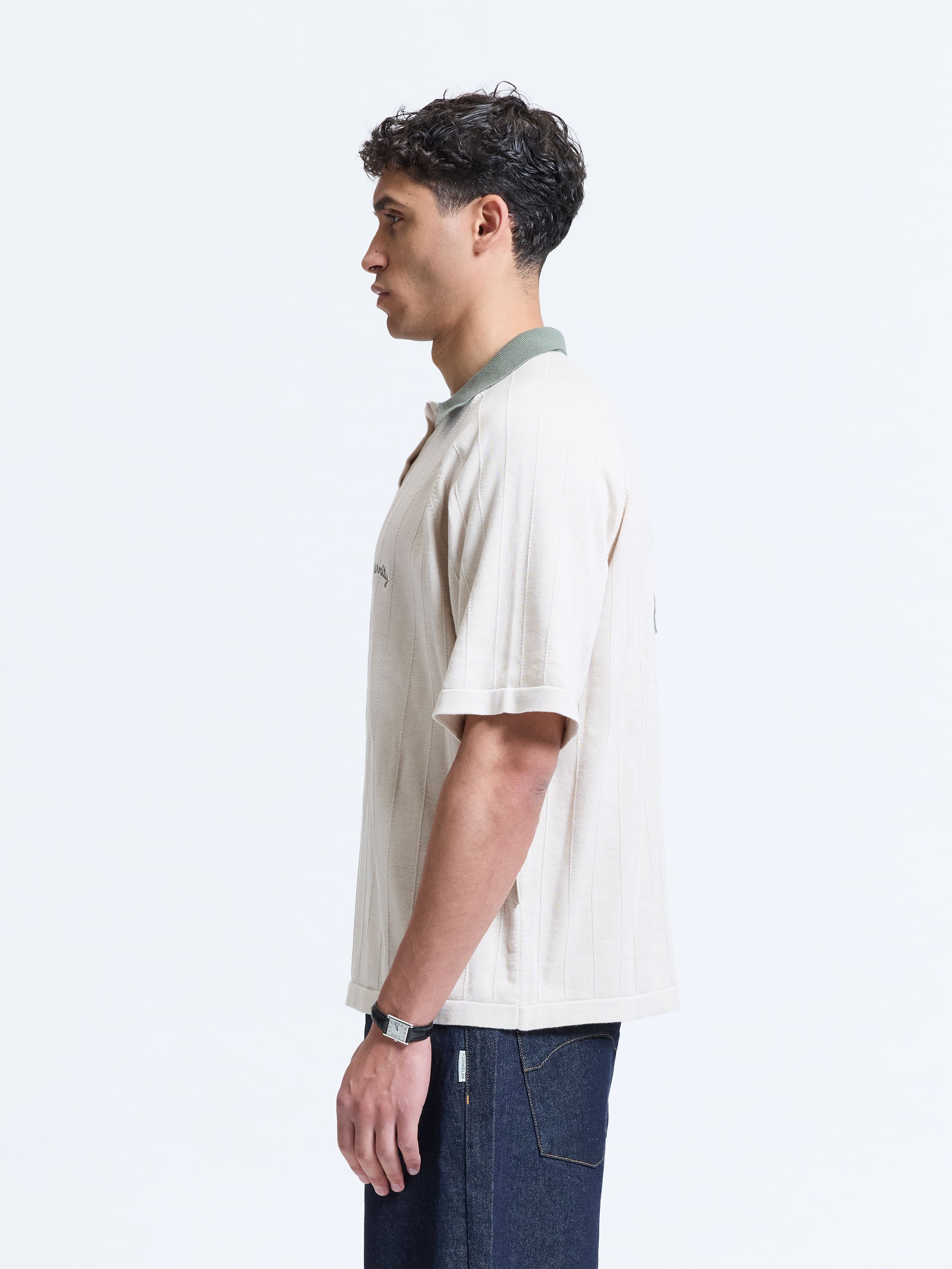 LE PROGRES KNIT POLO - CREAM - Image 5