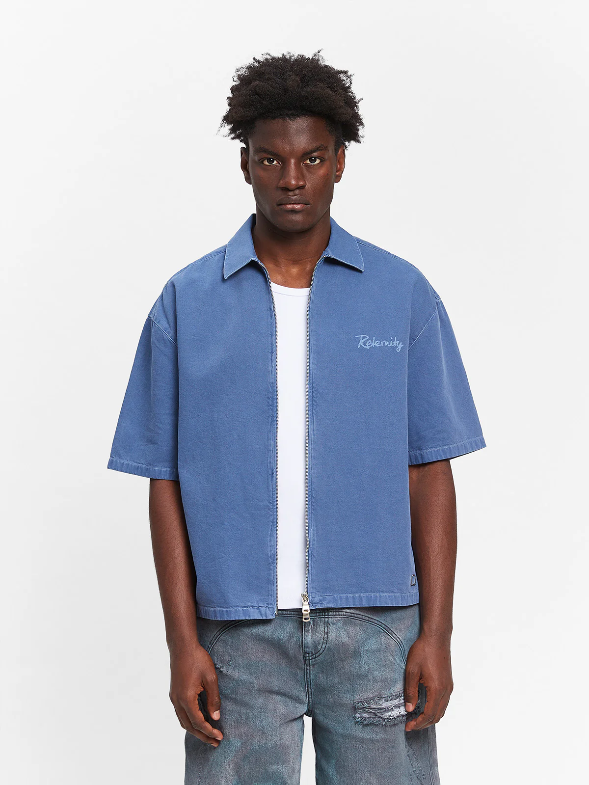 LUMÉVO CANVAS ZIP-SHIRT - BLUE - Image 2