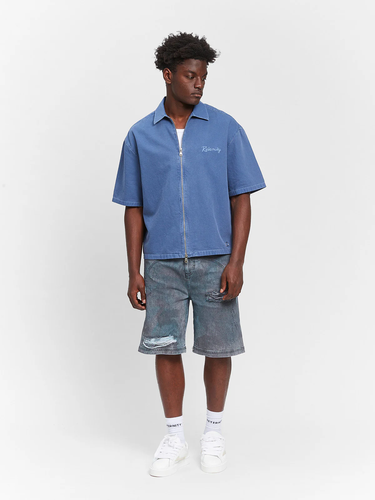 LUMÉVO CANVAS ZIP-SHIRT - BLUE - Image 7