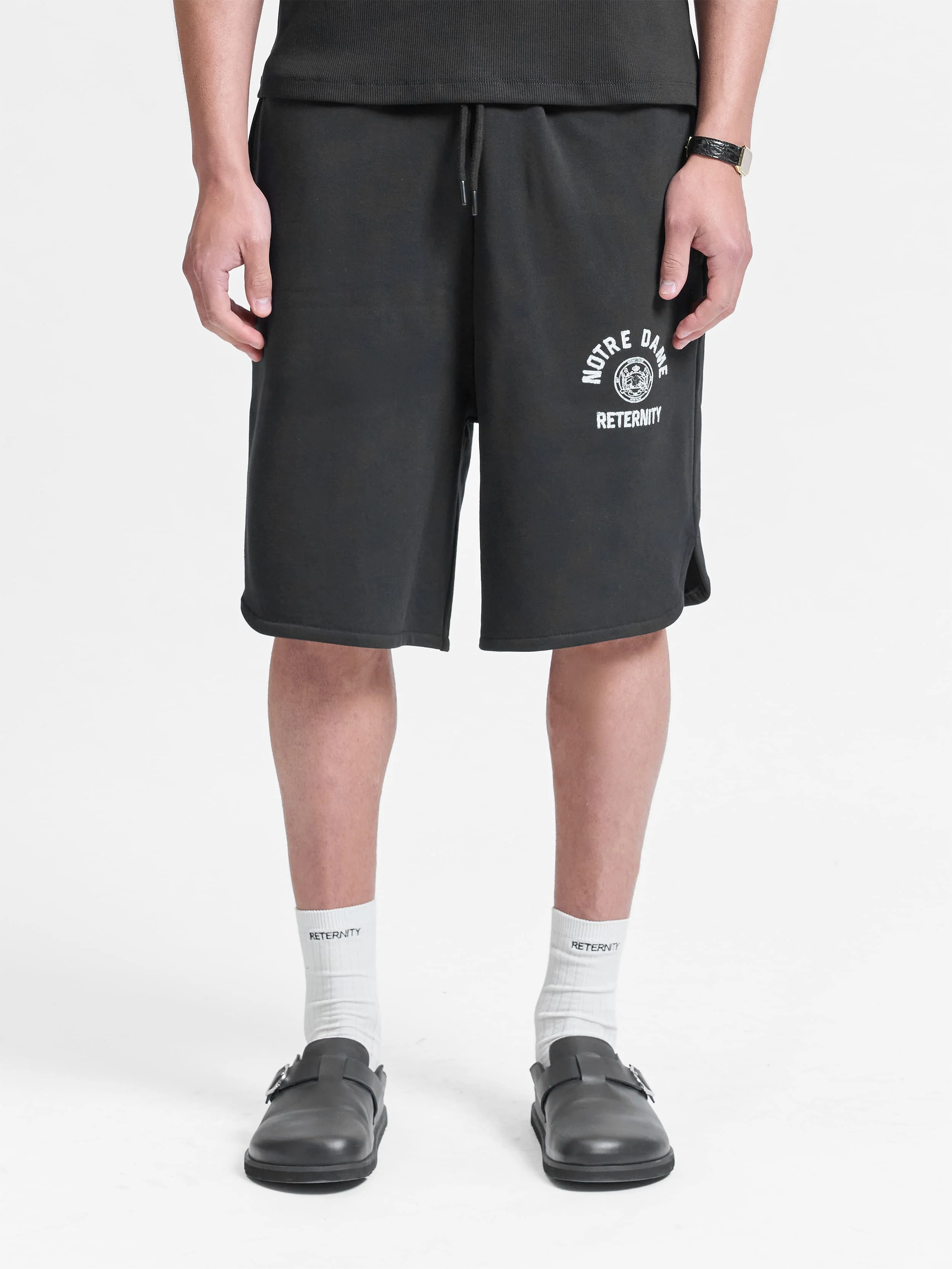 NOTRE DAME COTTON SHORTS - BLACK - Image 2