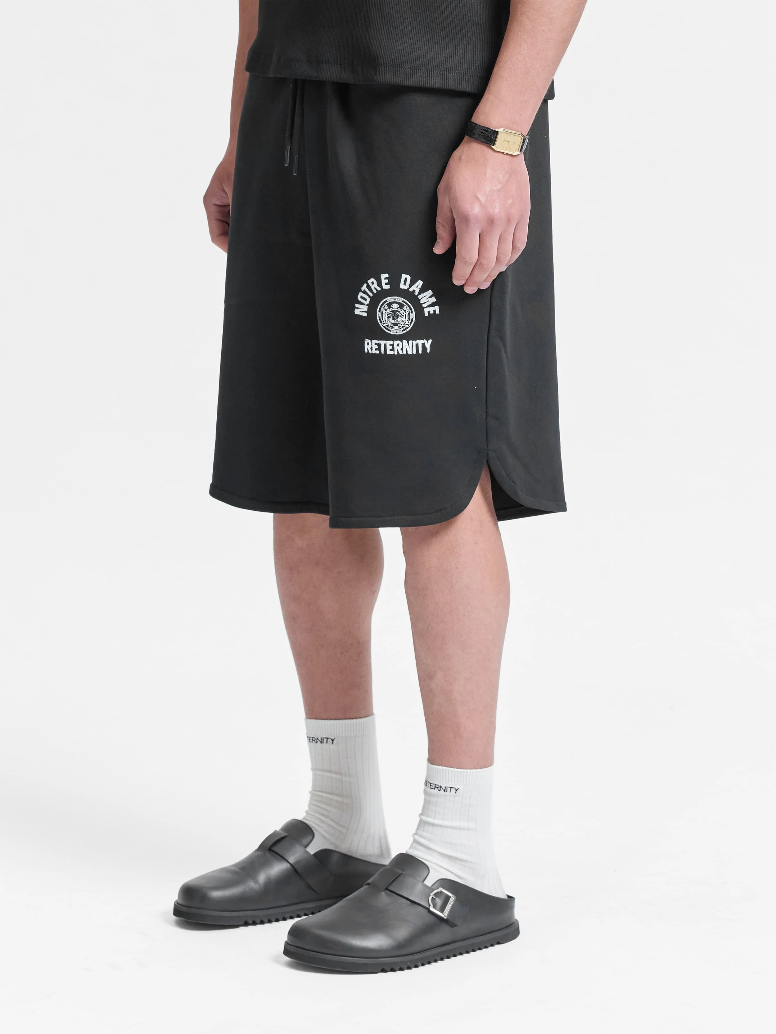 NOTRE DAME COTTON SHORTS - BLACK - Image 3