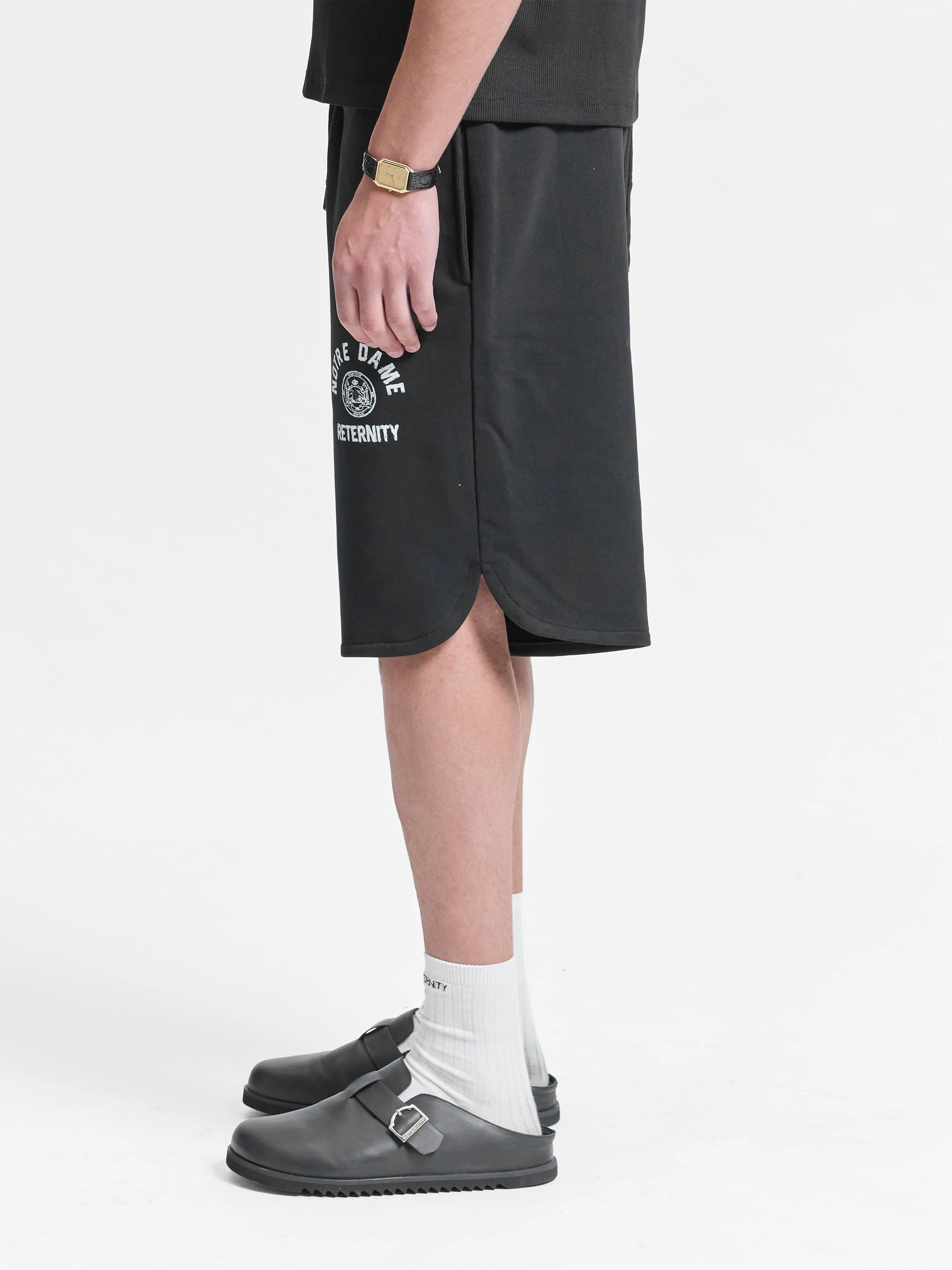 NOTRE DAME COTTON SHORTS - BLACK - Image 4