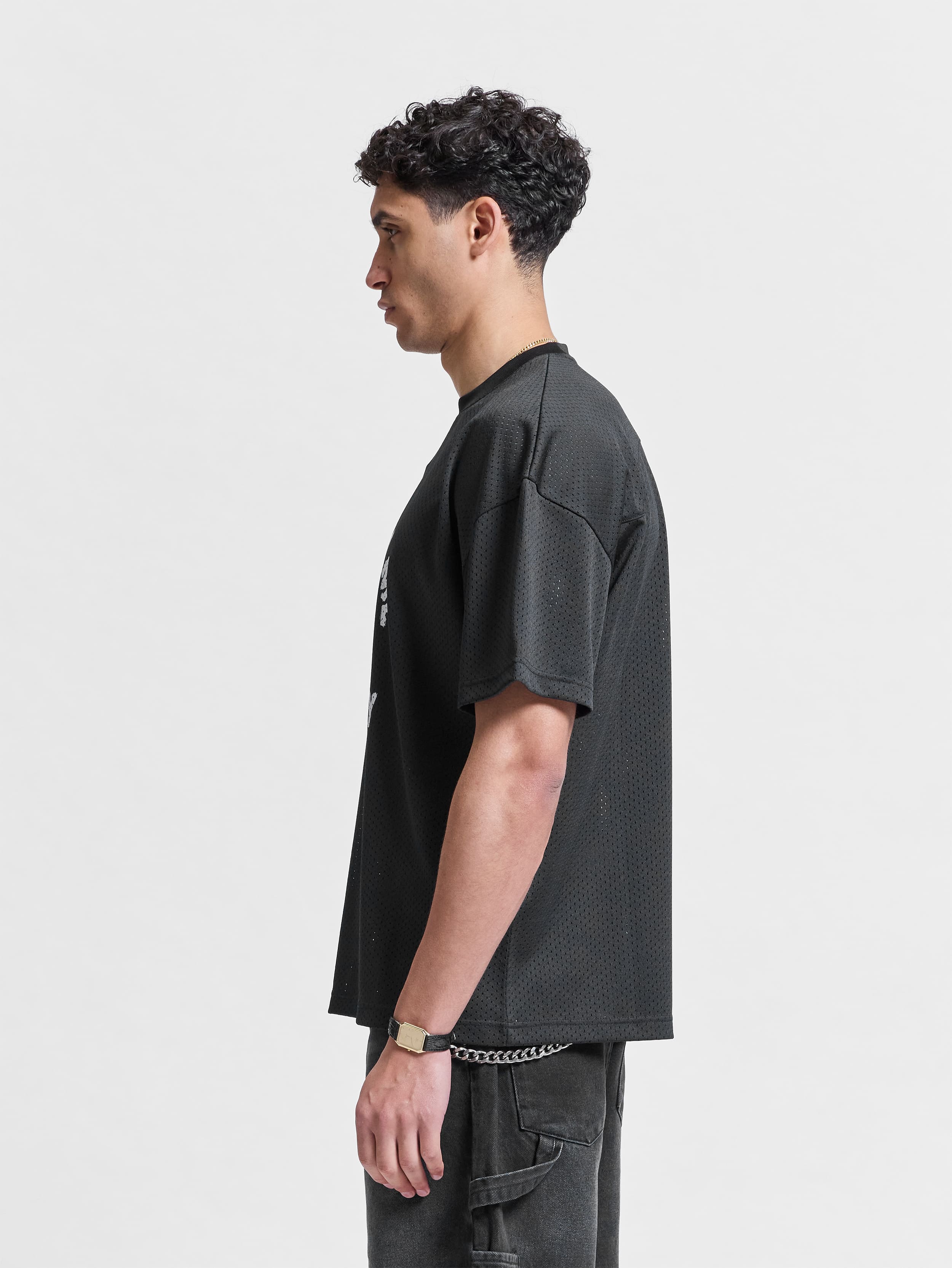 NOTRE DAME MESH T-SHIRT - BLACK - Image 4