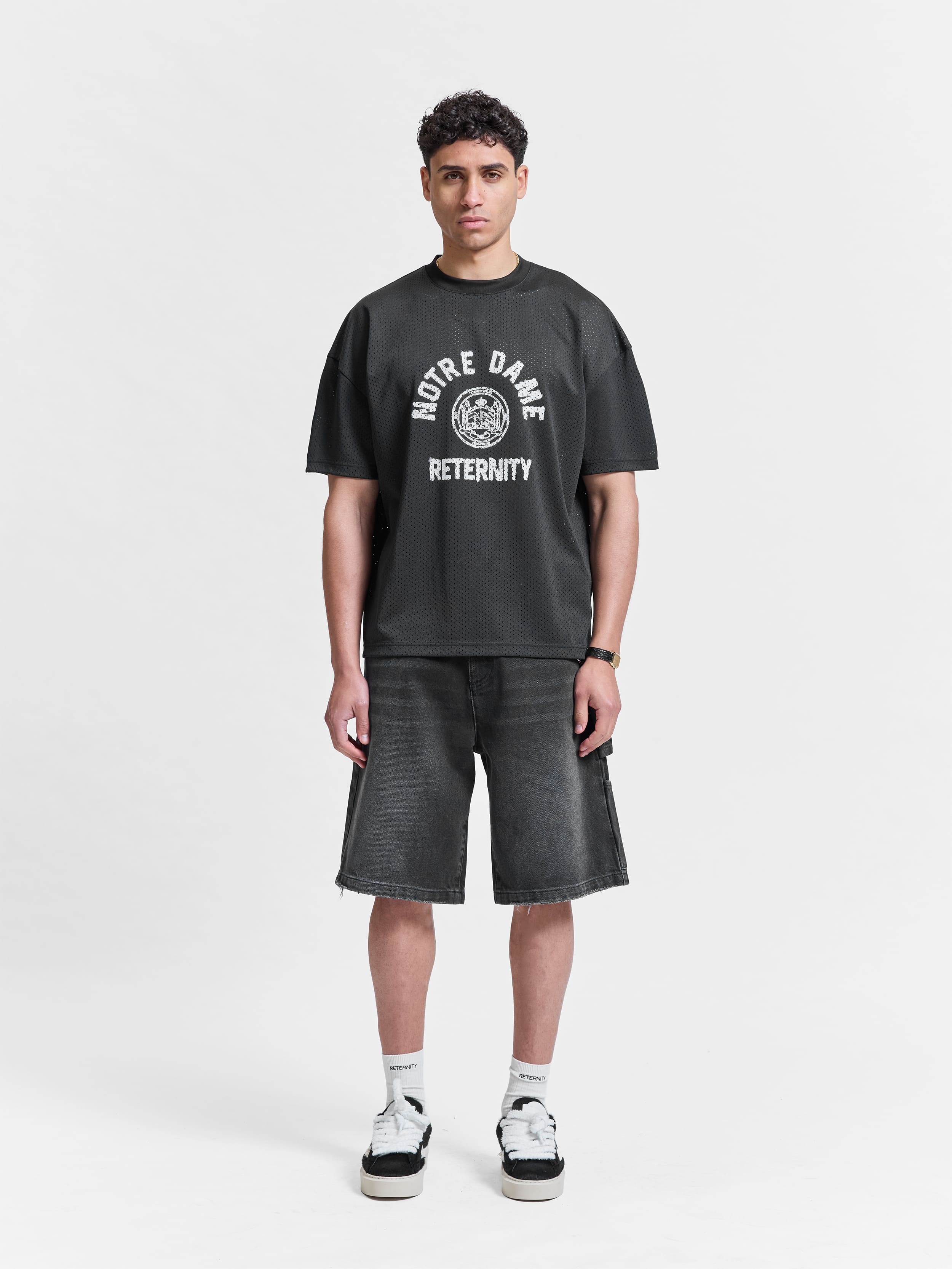 NOTRE DAME MESH T-SHIRT - BLACK - Image 6