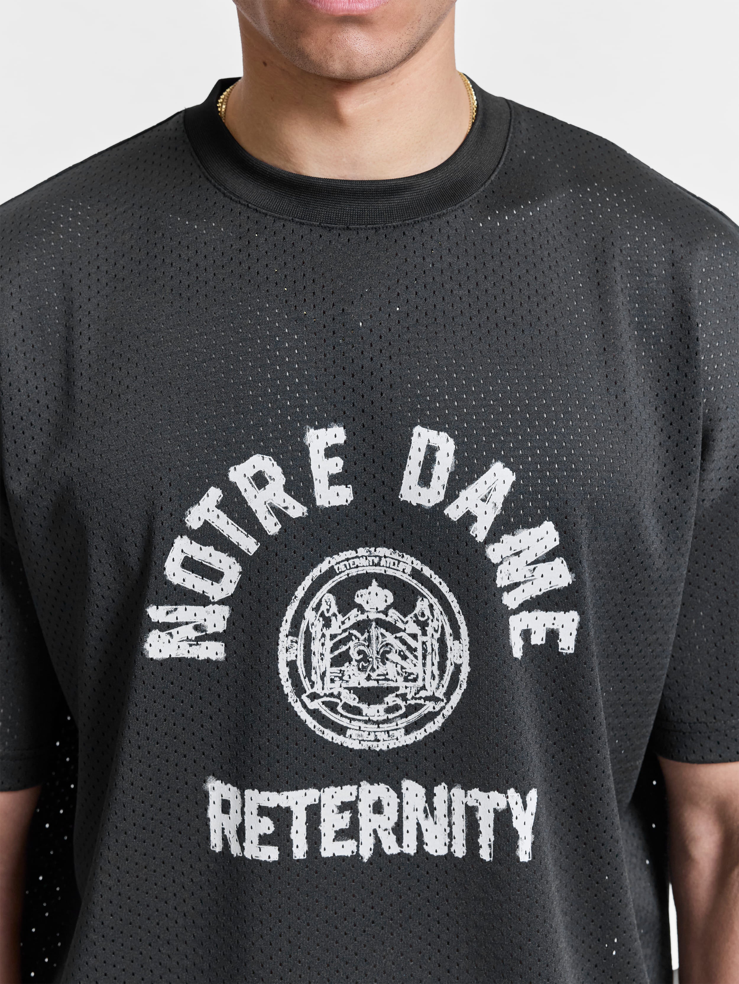 NOTRE DAME MESH T-SHIRT - BLACK - Image 7