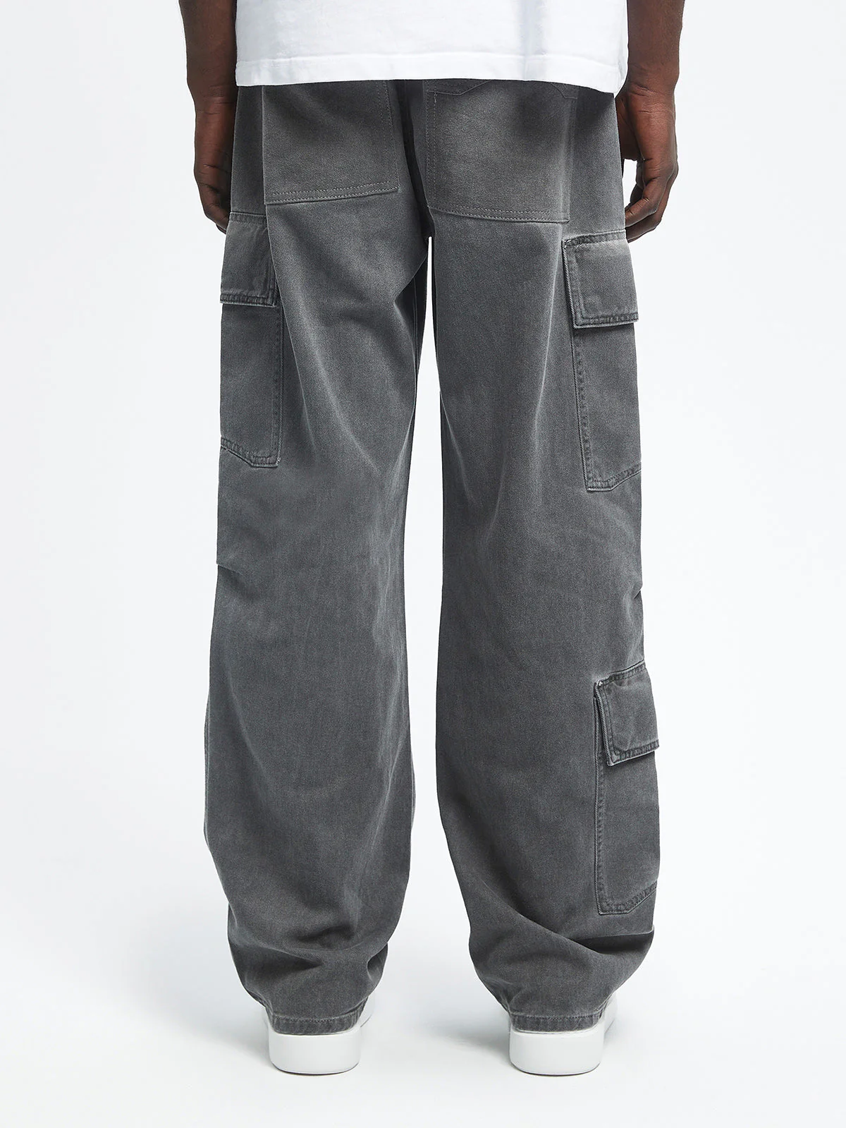 OIL WASHED CARGO PANTS - BLACK - Image 5