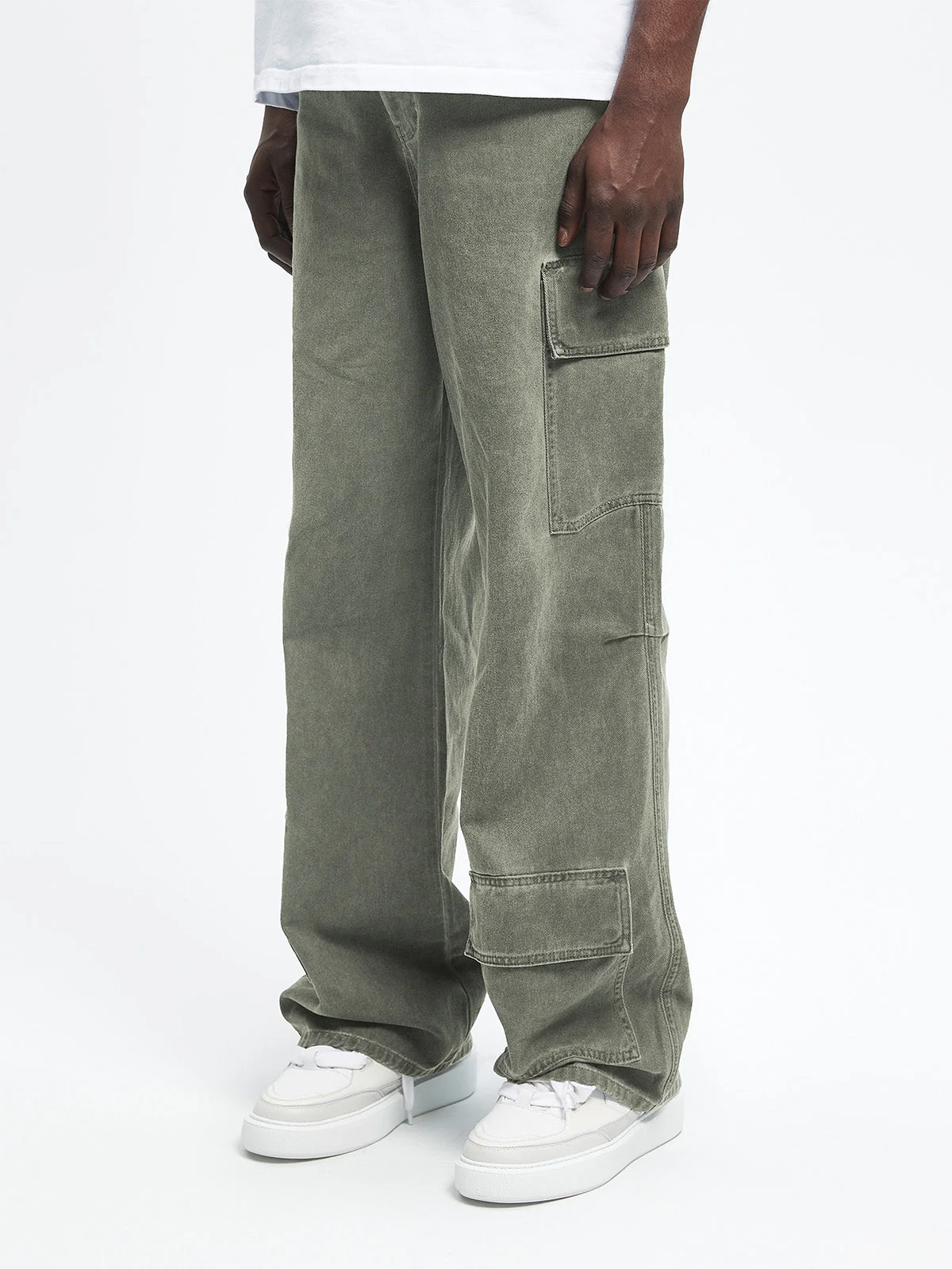 OIL WASHED CARGO PANTS - KHAKI - Image 3