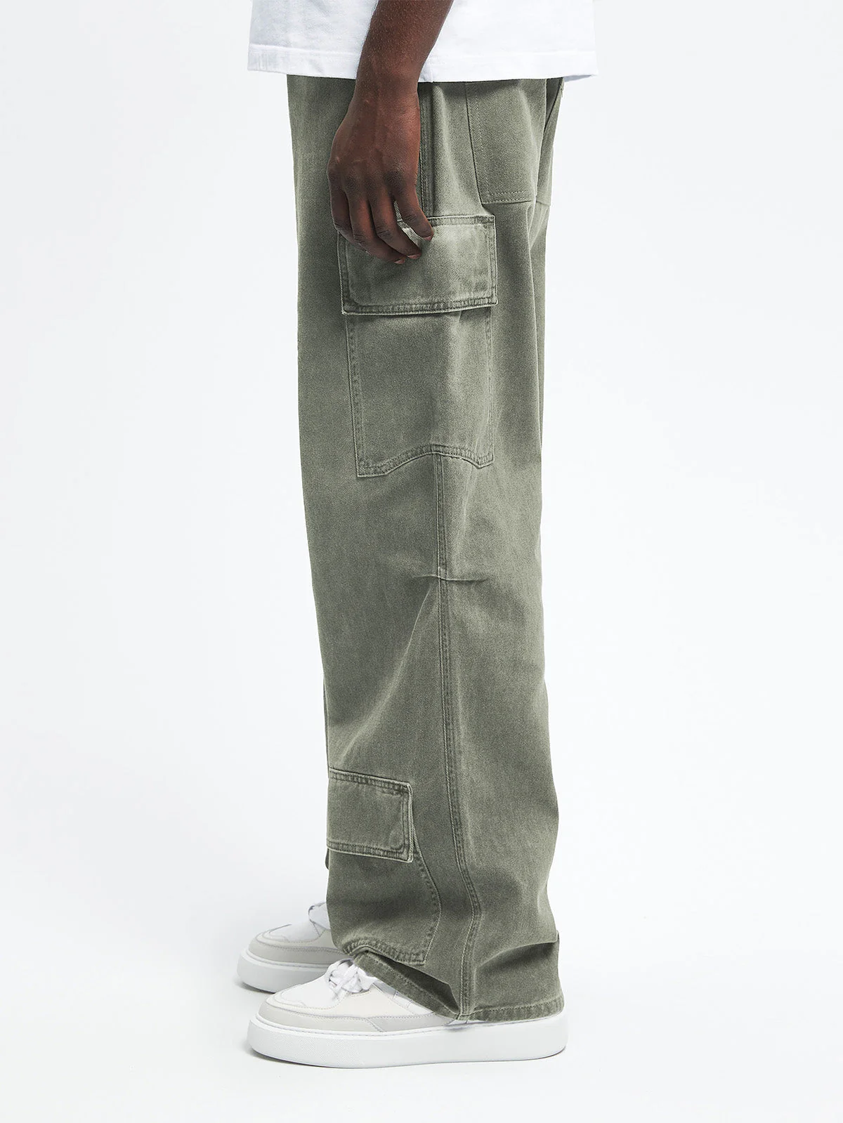 OIL WASHED CARGO PANTS - KHAKI - Image 4
