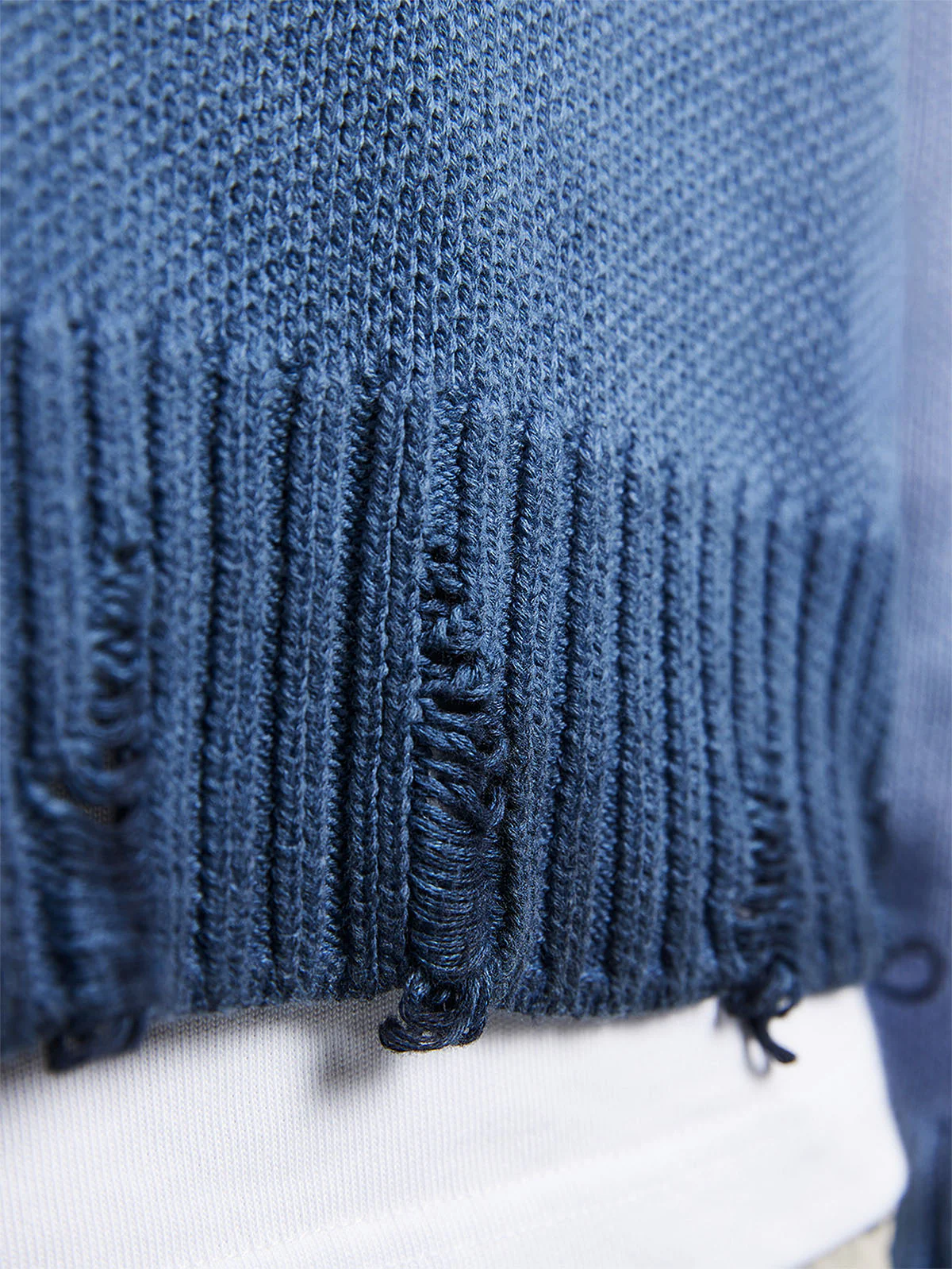OIL WASHED KNIT SWEATER - BLUE - Image 7
