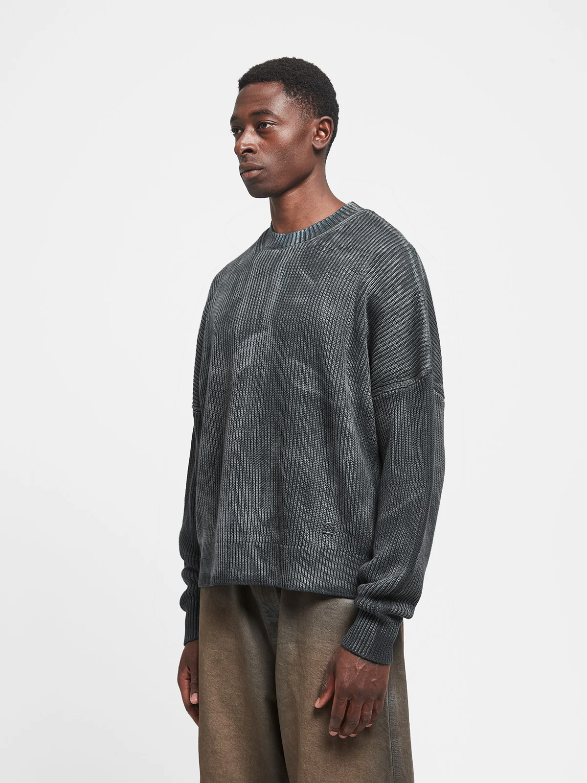 OIL WASHED NOIR KNIT SWEATER - VINTAGE BLACK - Image 3
