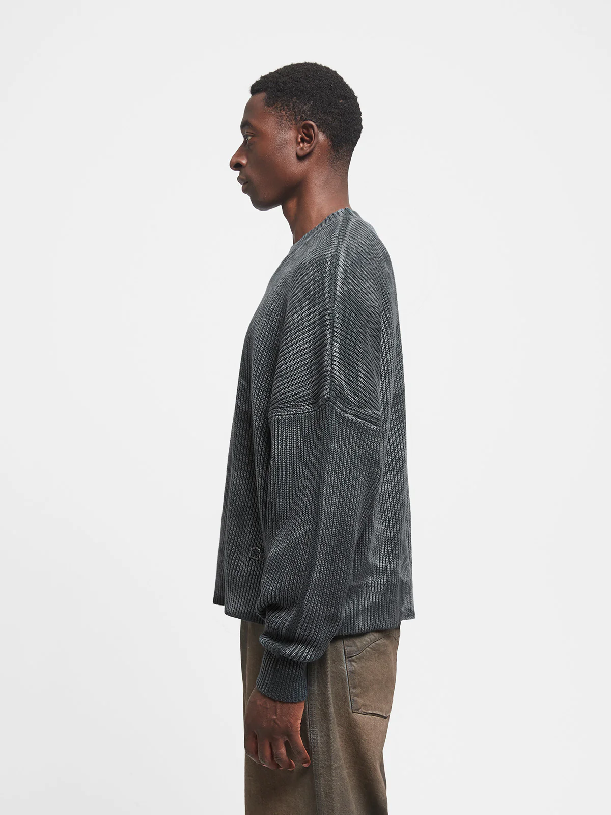 OIL WASHED NOIR KNIT SWEATER - VINTAGE BLACK - Image 4