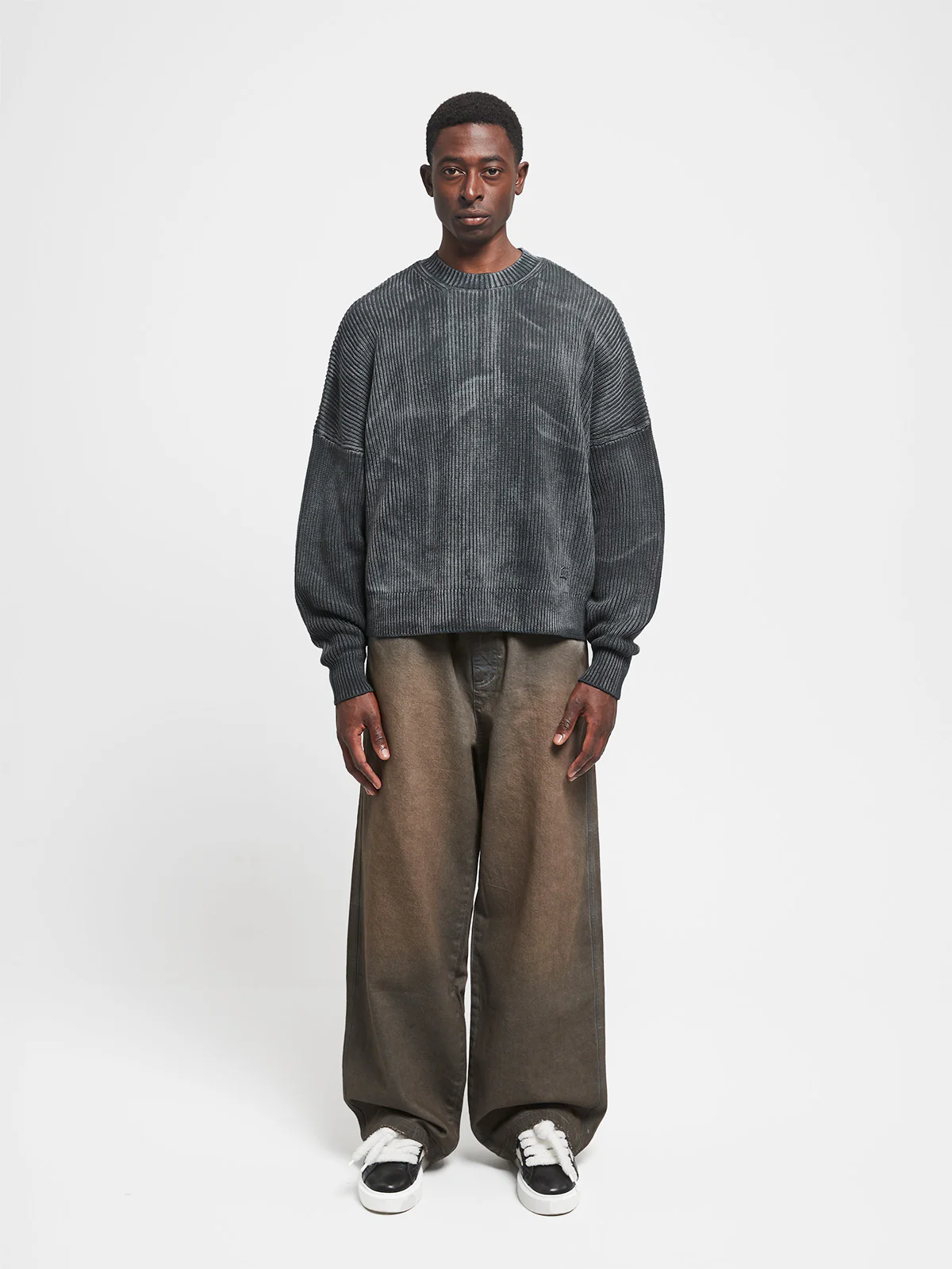 OIL WASHED NOIR KNIT SWEATER - VINTAGE BLACK - Image 6