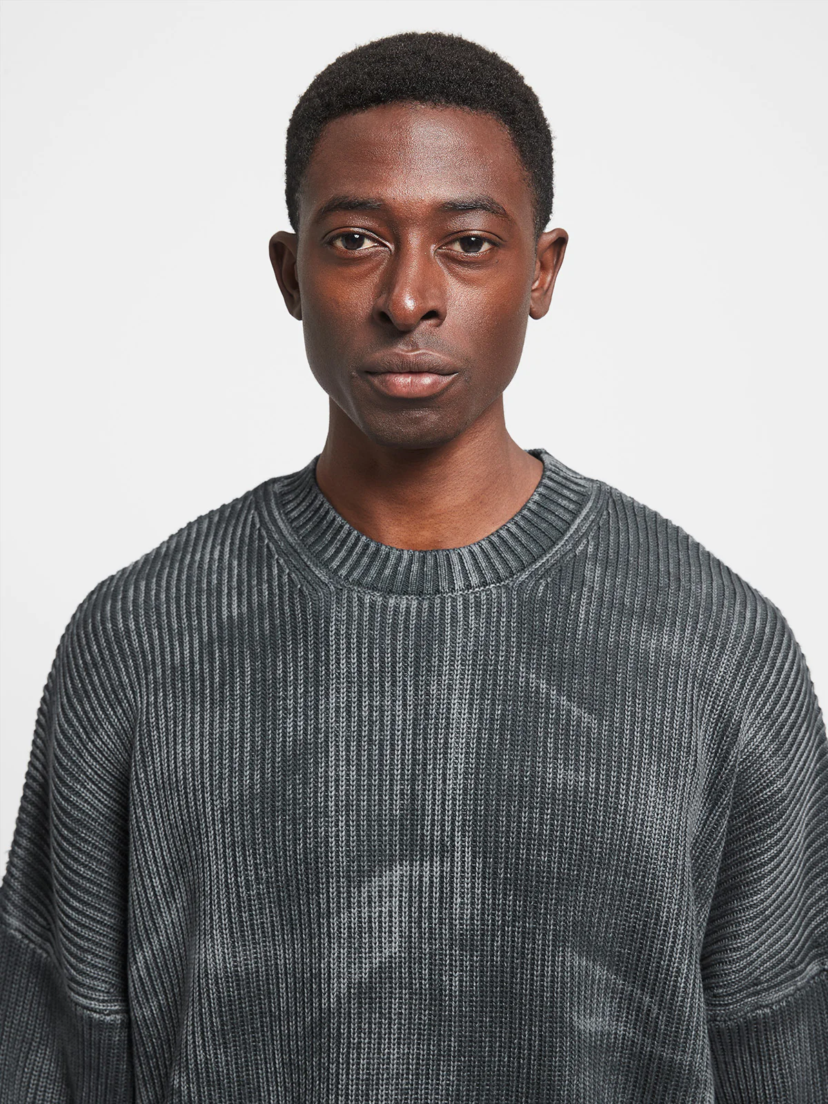 OIL WASHED NOIR KNIT SWEATER - VINTAGE BLACK - Image 8