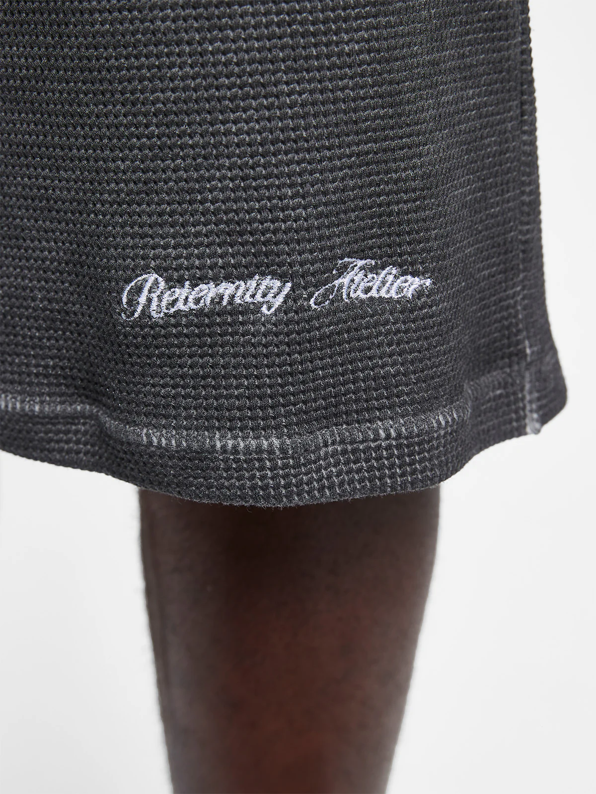 OIL WASHED WAFFLE SHORTS - VINTAGE GREY - Image 7