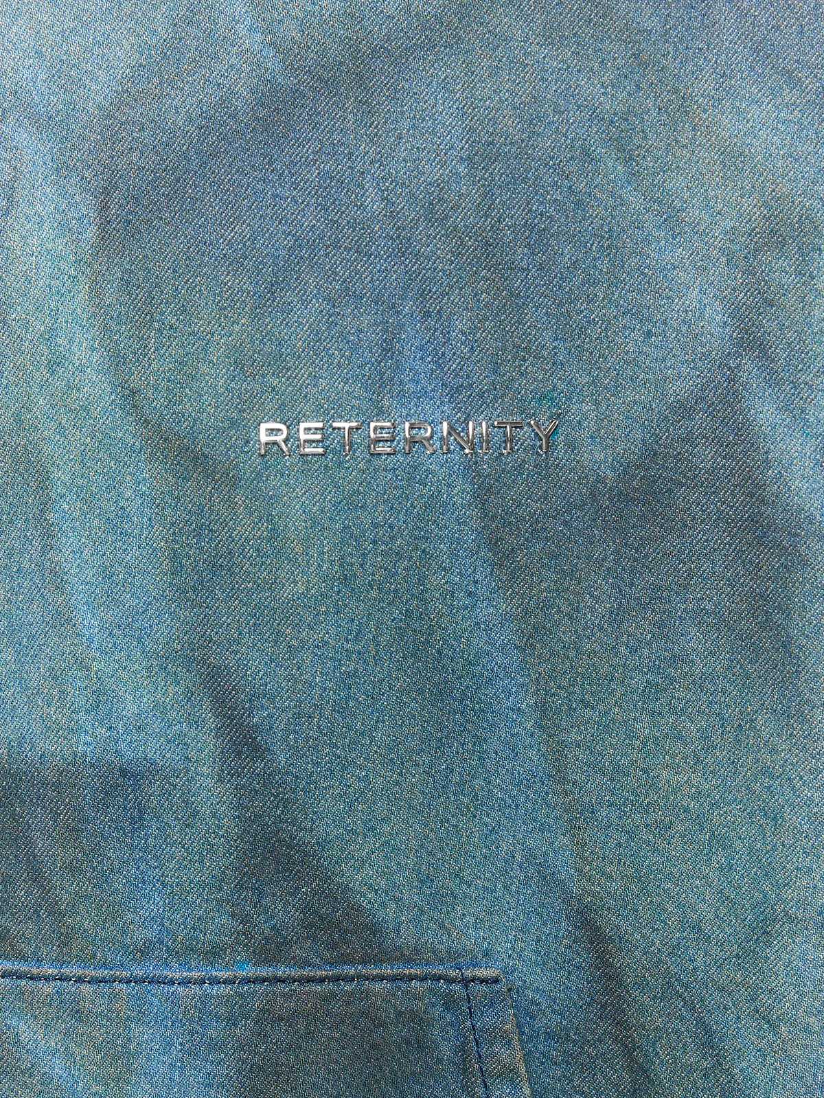 PAINTED ARTISAN DENIM HOODIE - WASHED BLUE - Image 8