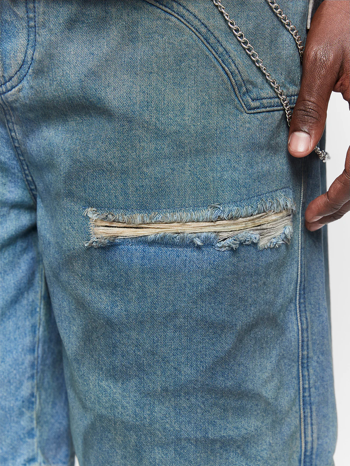PAINTED ARTISAN JORTS - WASHED BLUE - Image 8