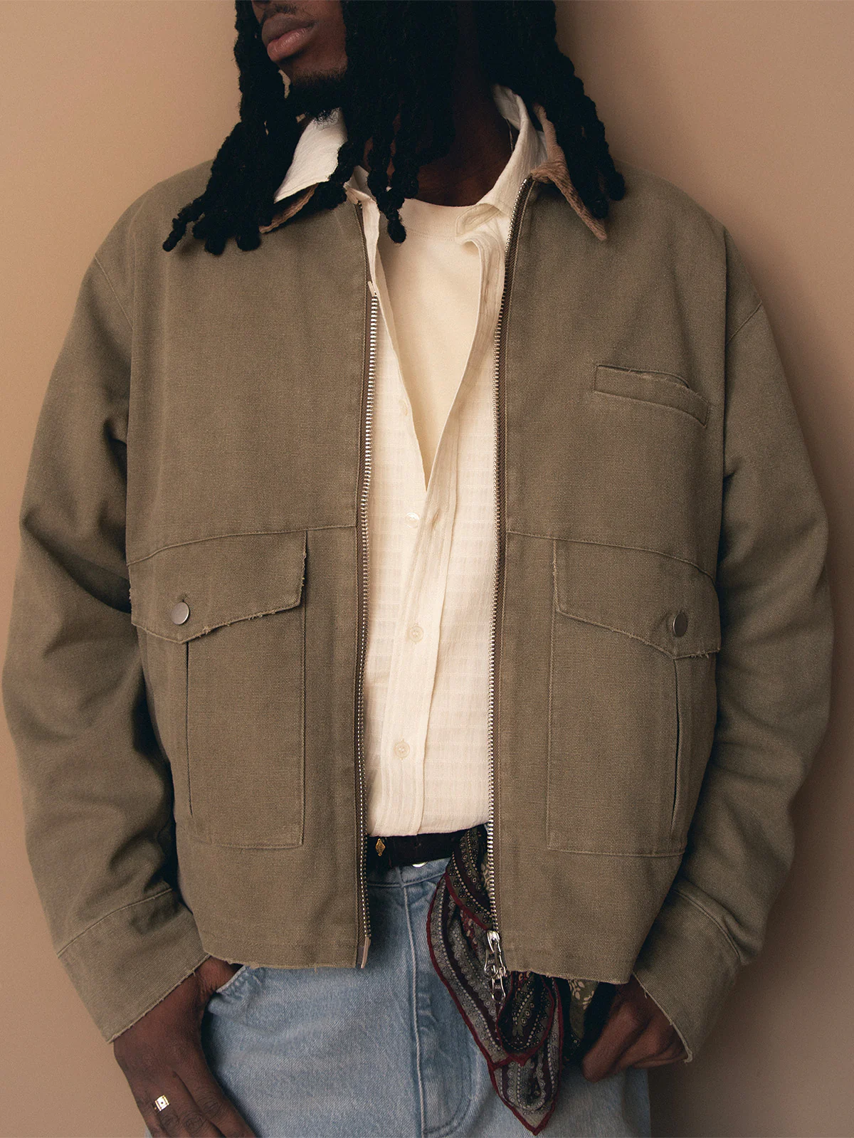 POMPEII X RETERNITY WORKWEAR JACKET - WASHED GREEN - Image 4
