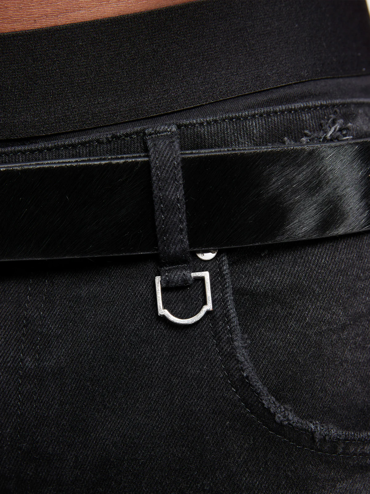 PONY FUR BELT - BLACK - Image 6
