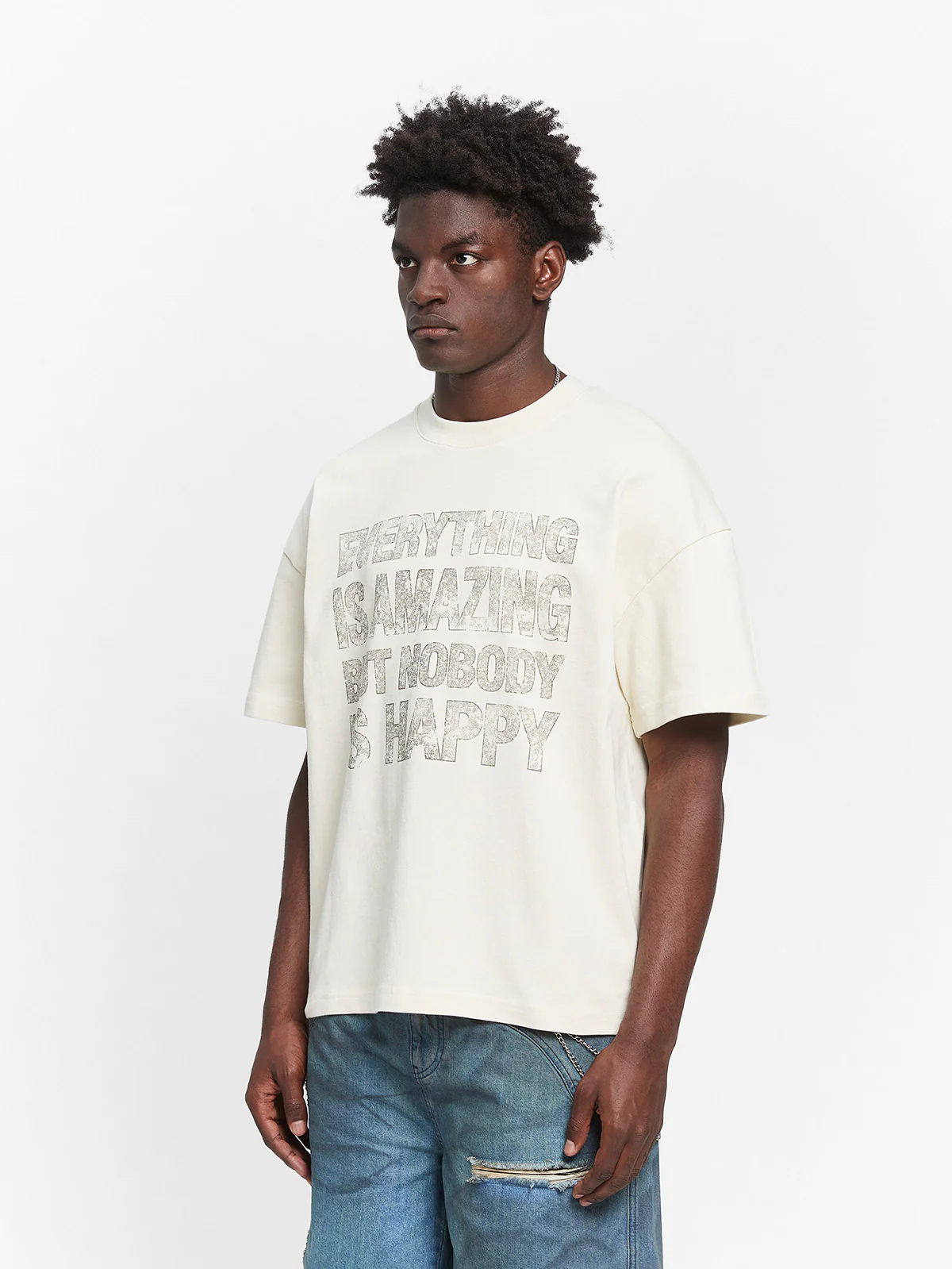 QUOTE T-SHIRT - CREAM - Image 3