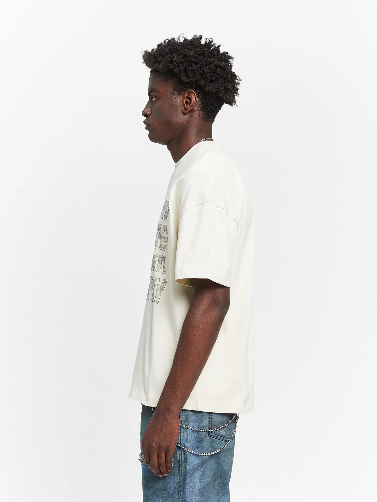 QUOTE T-SHIRT - CREAM - Image 4
