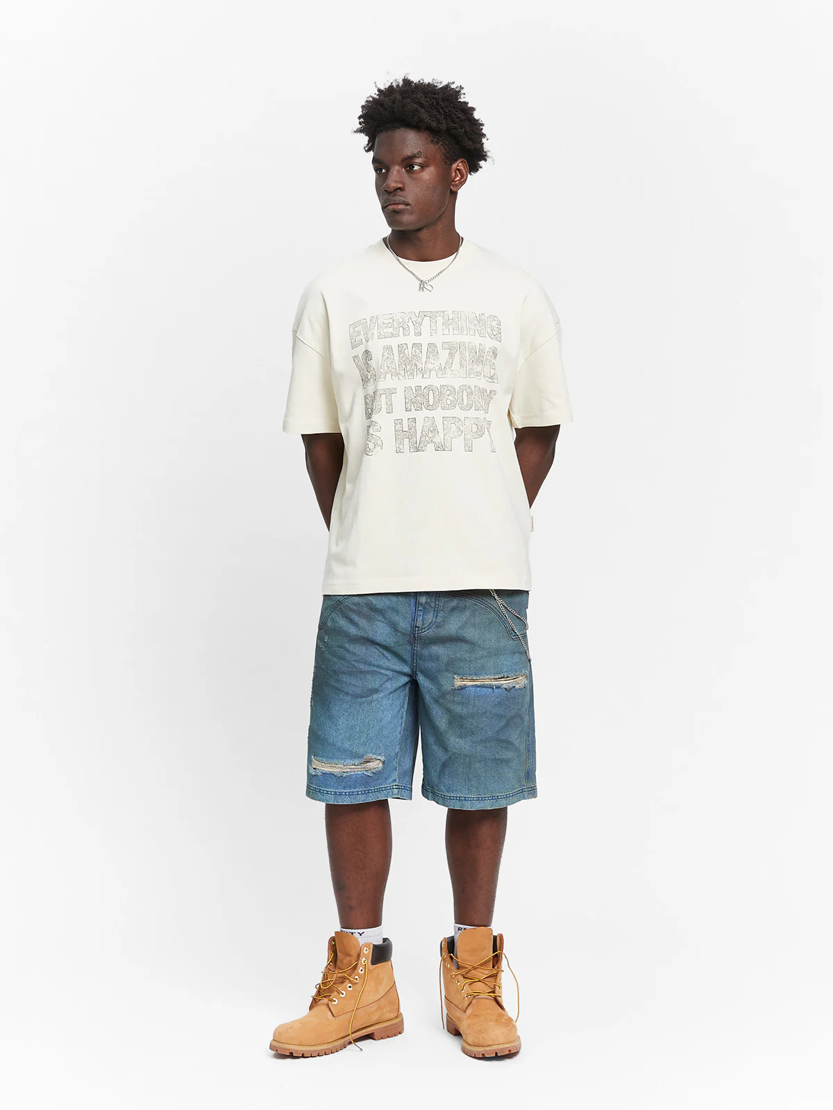 QUOTE T-SHIRT - CREAM - Image 6