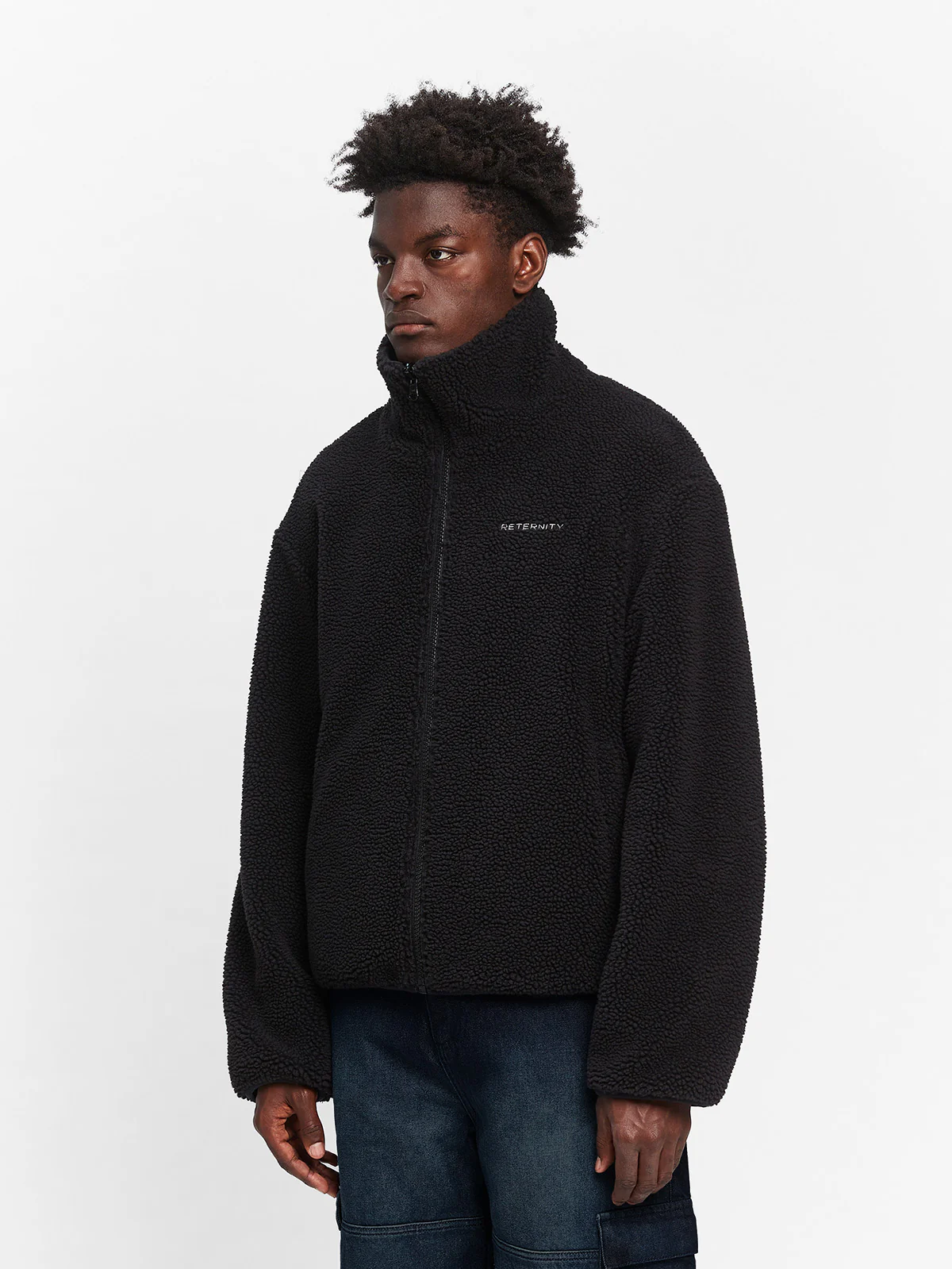 REVERSIBLE FLEECE JACKET - BLACK - Image 4