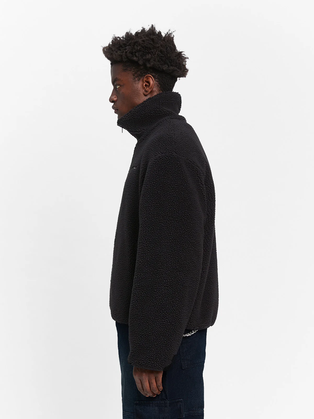 REVERSIBLE FLEECE JACKET - BLACK - Image 5