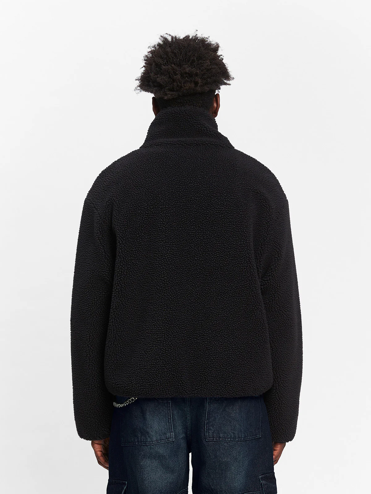 REVERSIBLE FLEECE JACKET - BLACK - Image 6