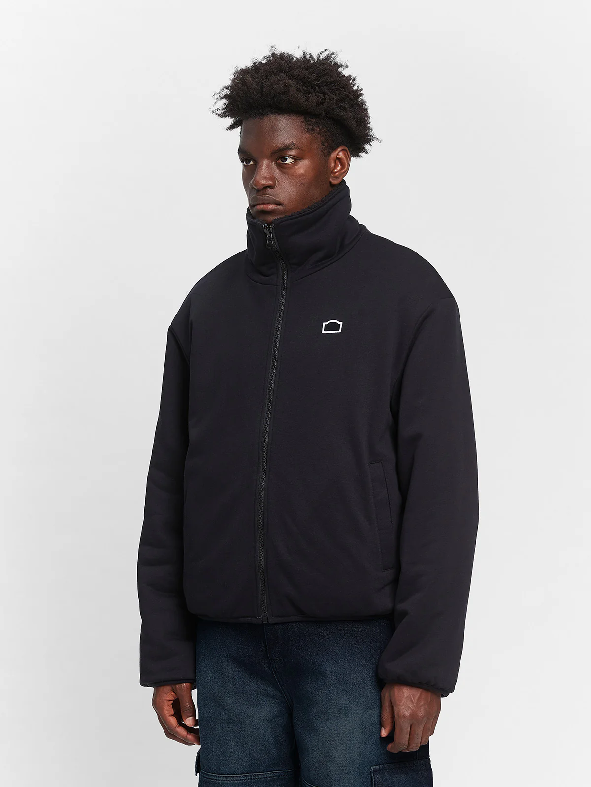 REVERSIBLE FLEECE JACKET - BLACK - Image 9