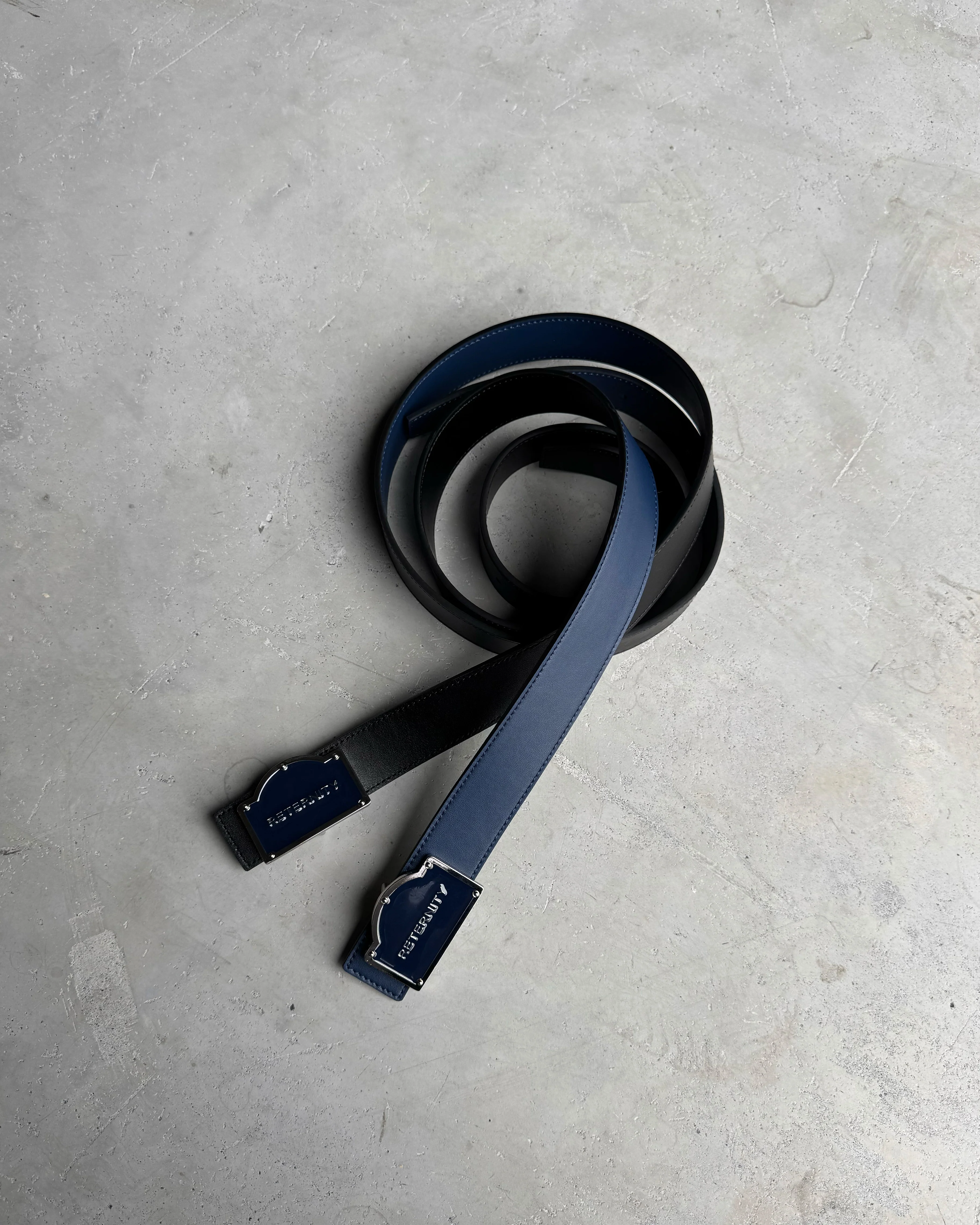 REVERSIBLE SIGNE BELT - BLACK/BLUE - Image 7