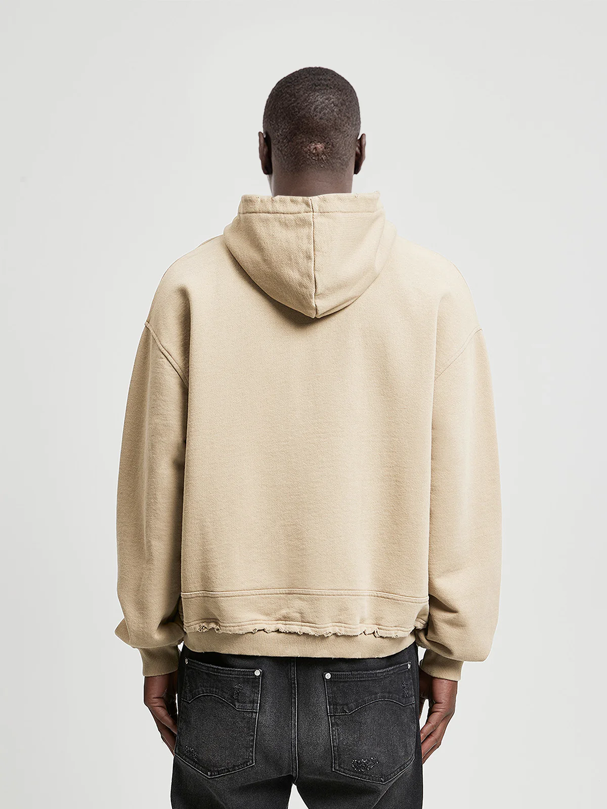 RIBBED ZIP-HOODIE - TAUPE - Image 5