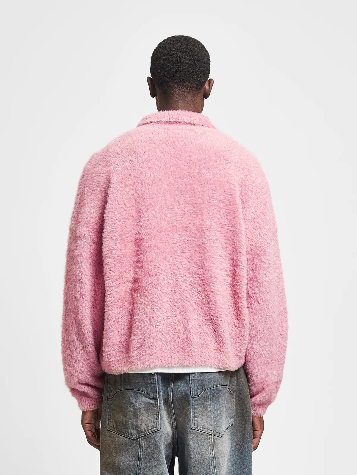 RIVOLI FURRY POLO KNIT - PINK - Image 5