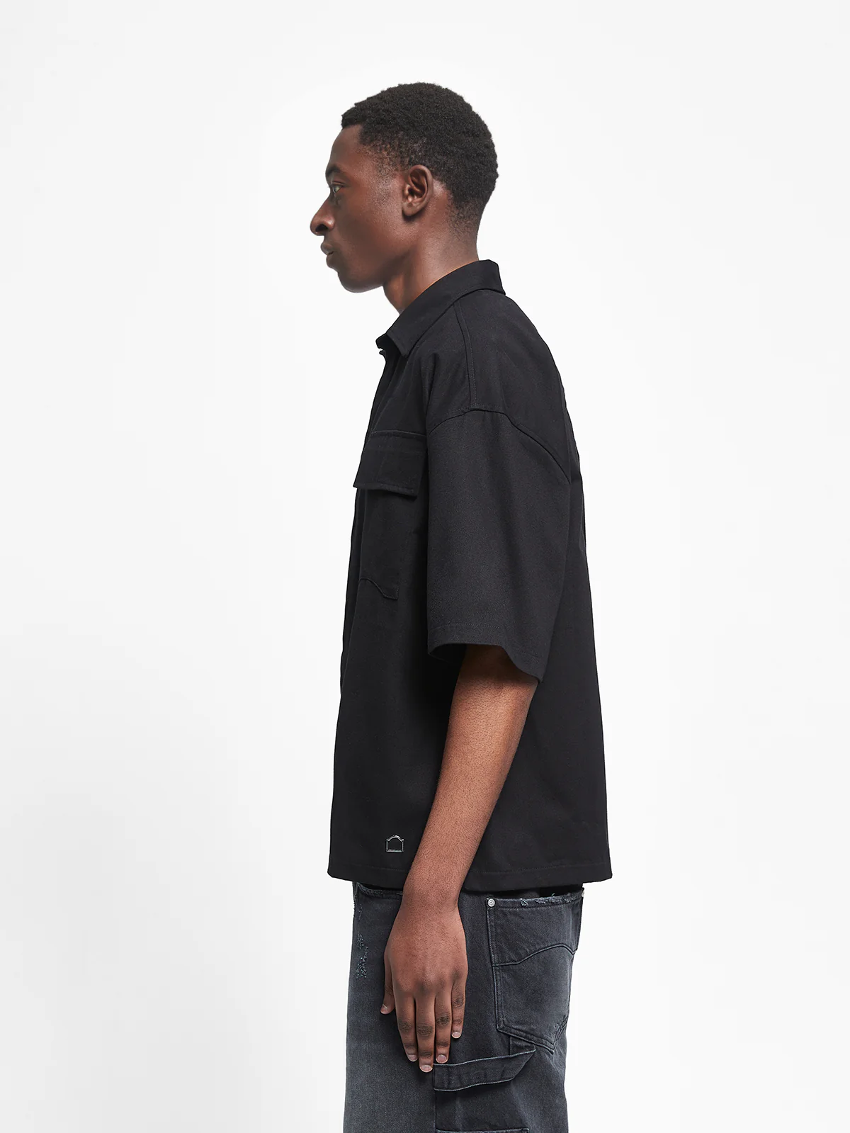 SIGNE BUTTON SHIRT - BLACK - Image 4
