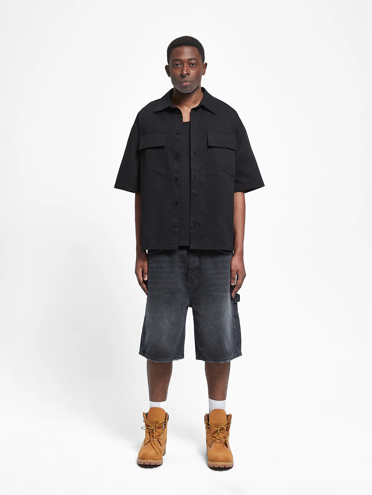SIGNE BUTTON SHIRT - BLACK - Image 8