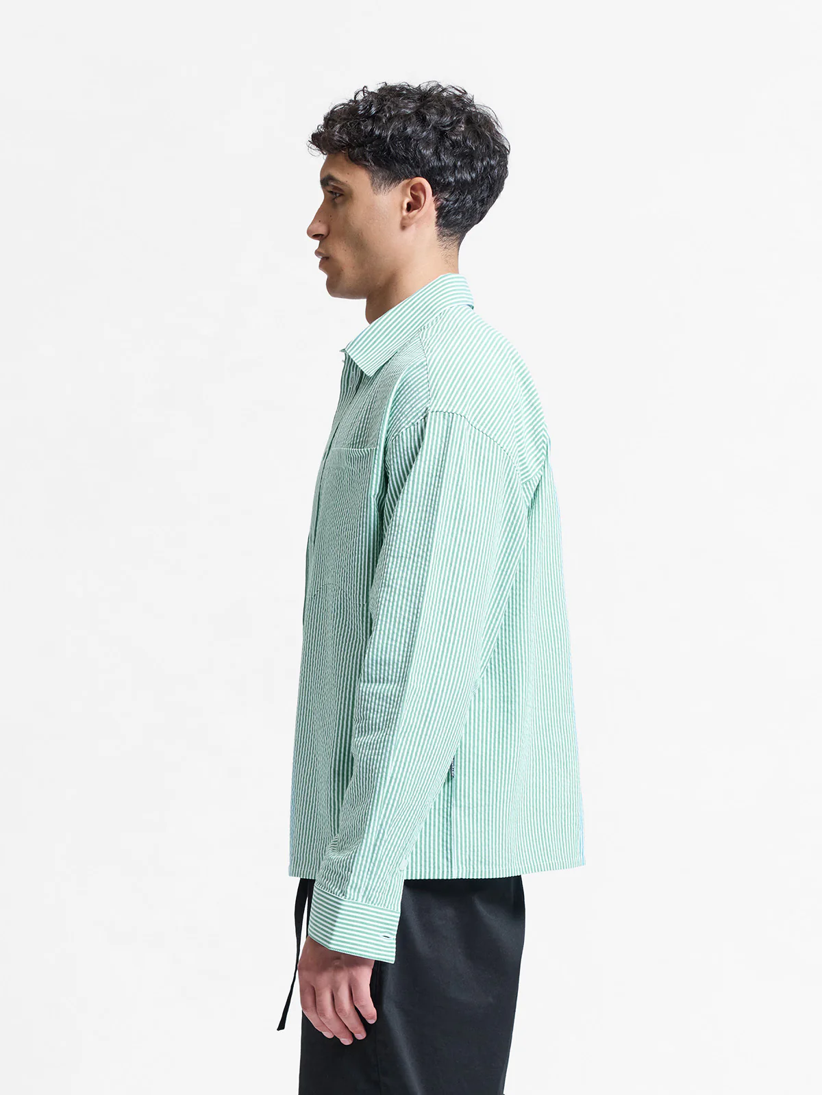 SIGNE SHIRT - GREEN STRIPED - Image 4