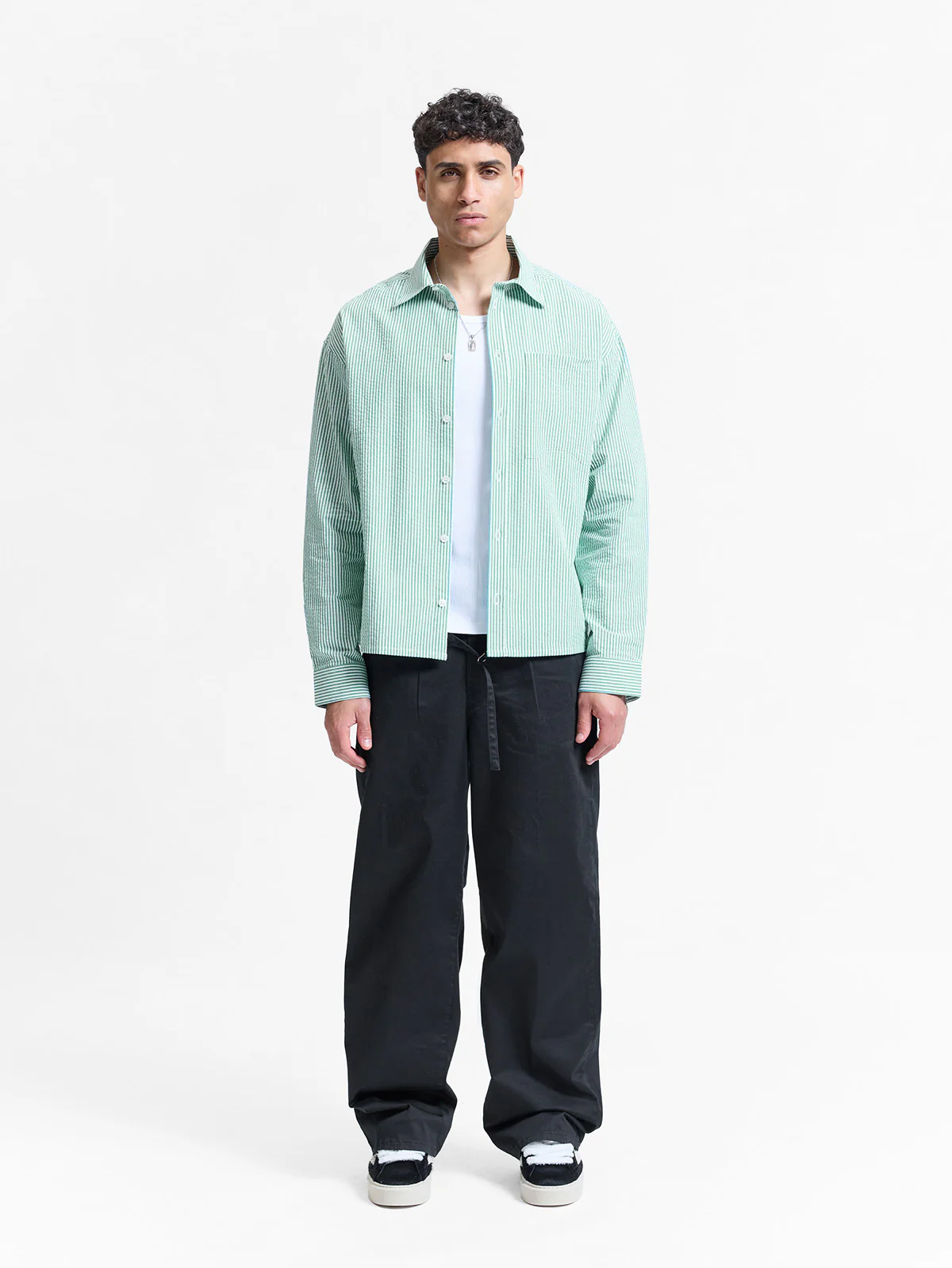 SIGNE SHIRT - GREEN STRIPED - Image 6