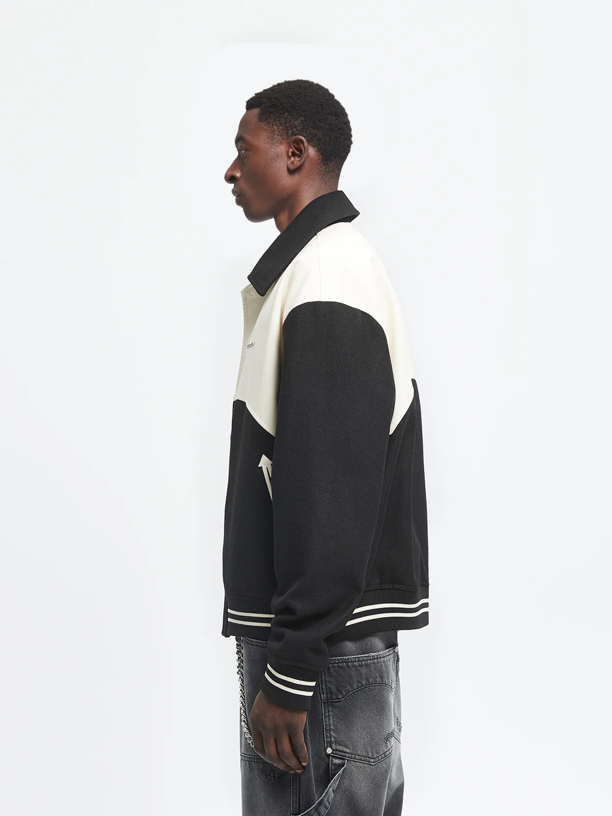 SIGNE VARSITY JACKET - CREAM/BLACK - Image 4
