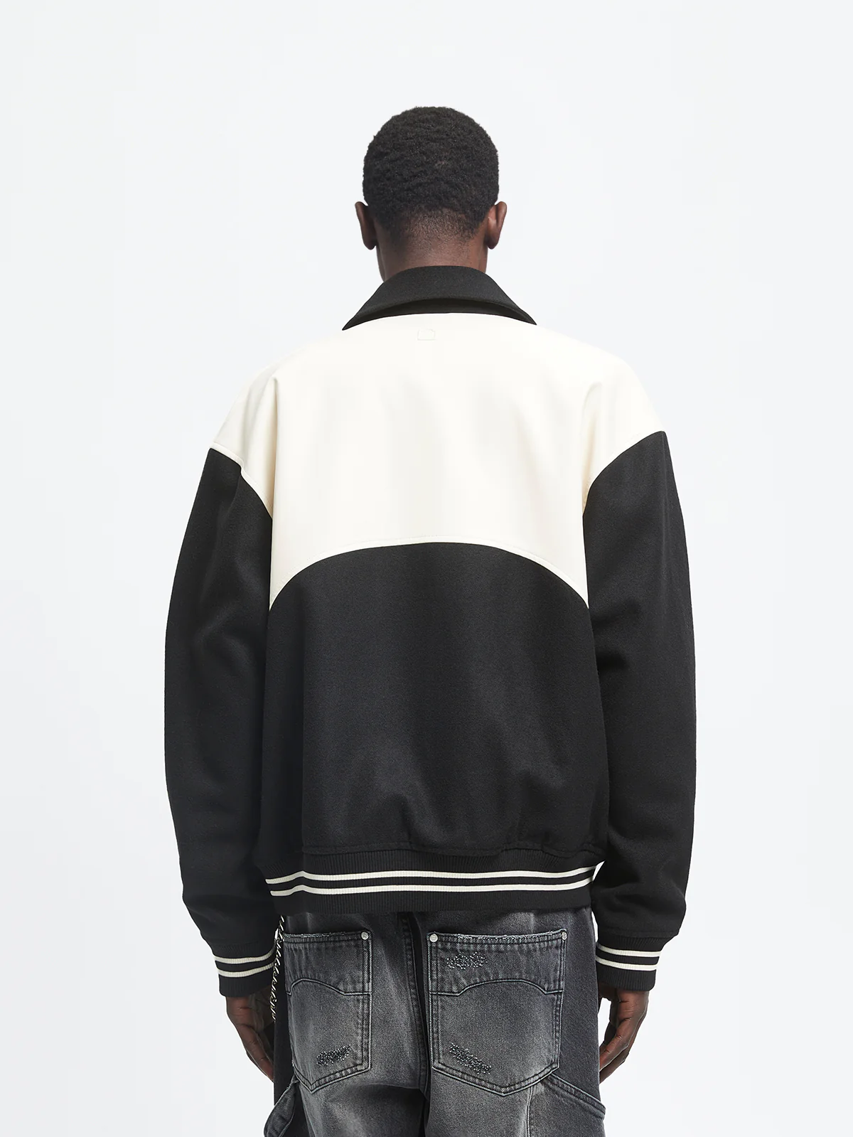 SIGNE VARSITY JACKET - CREAM/BLACK - Image 5