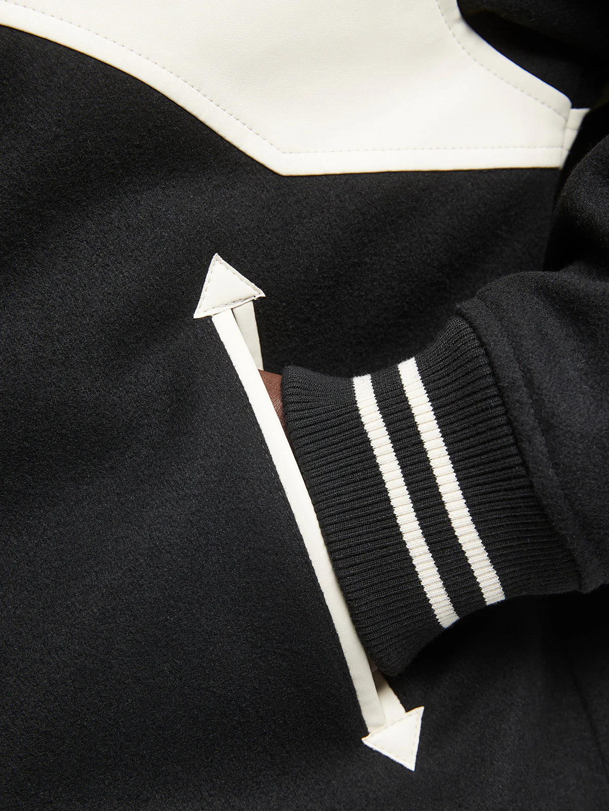 SIGNE VARSITY JACKET - CREAM/BLACK - Image 9