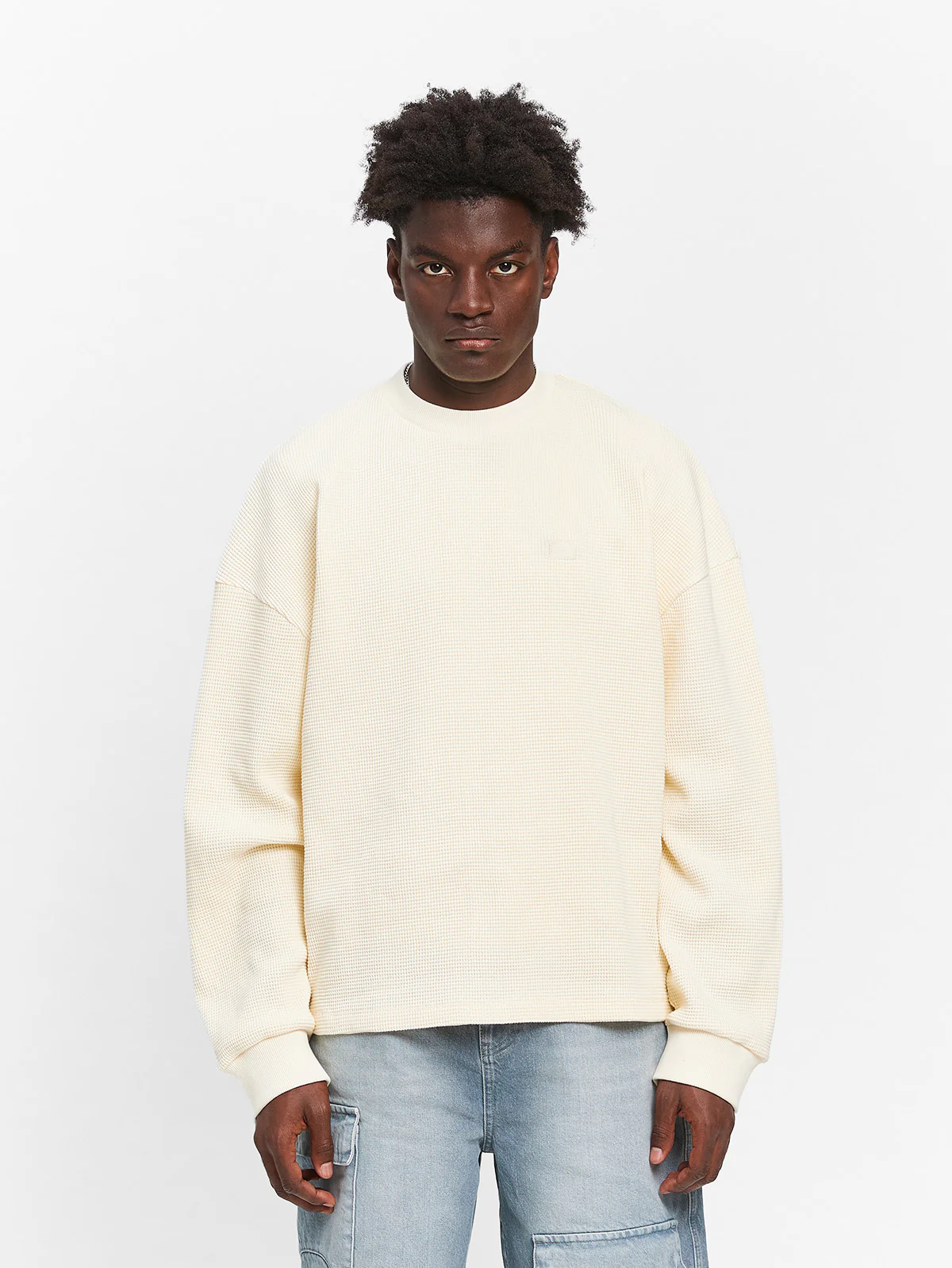 SIGNE WAFFLE LONGSLEEVE - CREAM - Image 3
