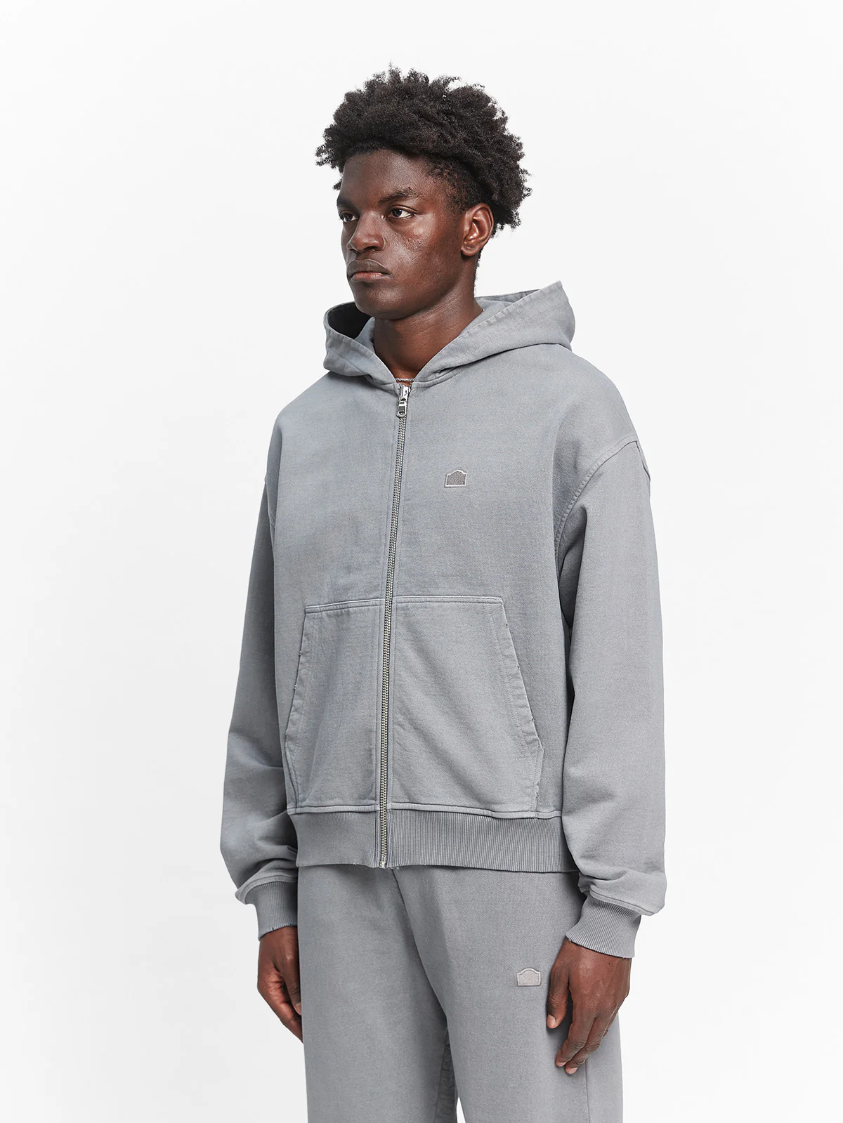 SIGNE ZIP-HOODIE - WASHED GREY - Image 3