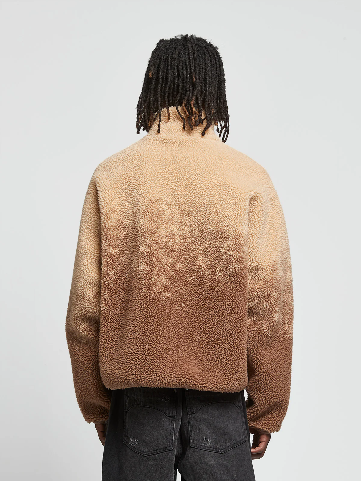 SPRAYED FLEECE JACKET -  BROWN/TAUPE - Image 5