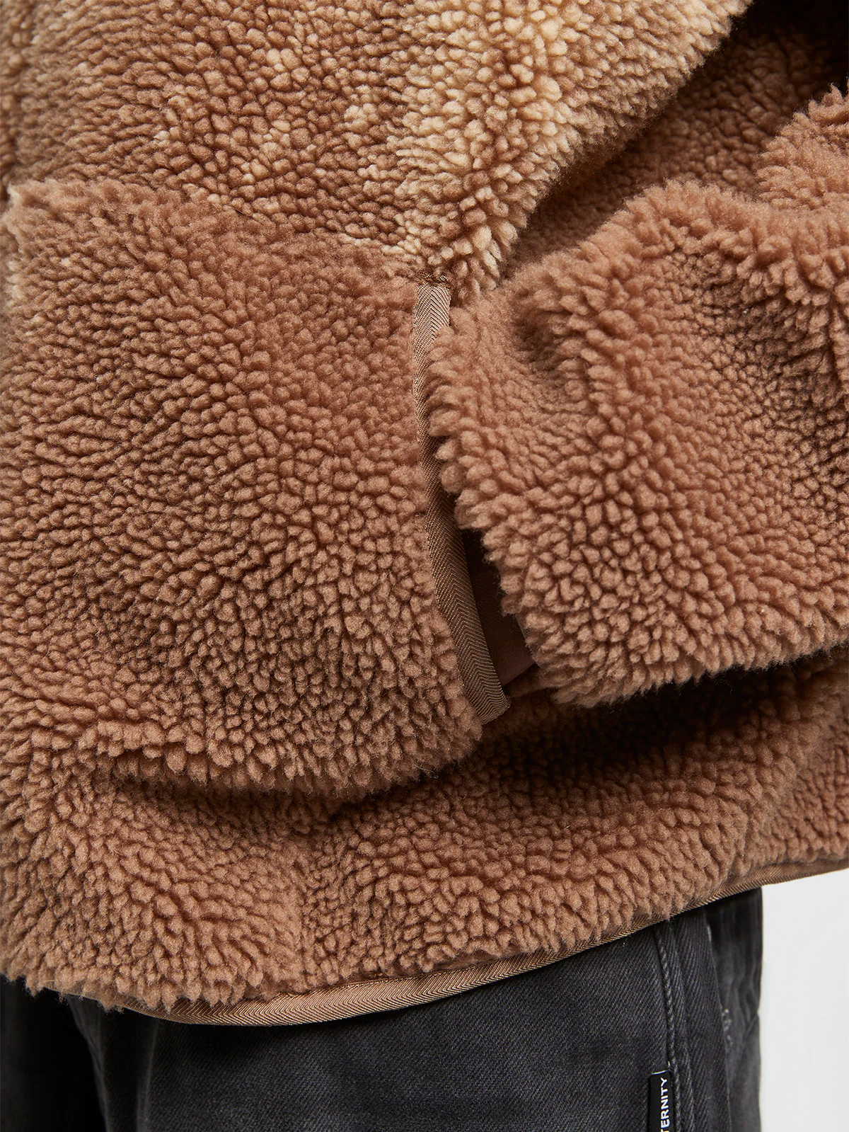 SPRAYED FLEECE JACKET -  BROWN/TAUPE - Image 8