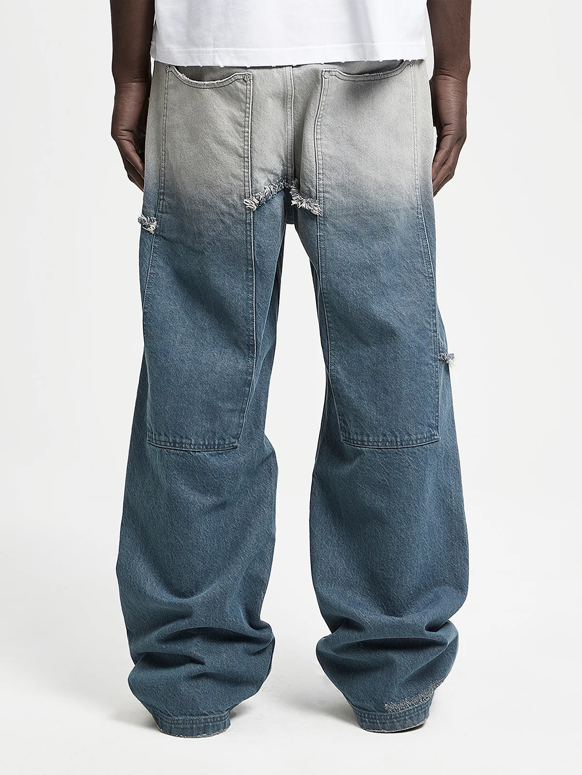SPRAYED SPLIT DENIM  - WASHED BLUE - Image 5