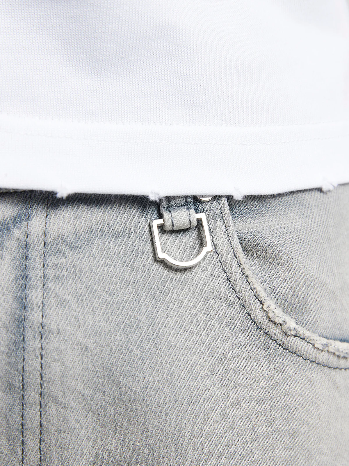 SPRAYED SPLIT DENIM  - WASHED BLUE - Image 7